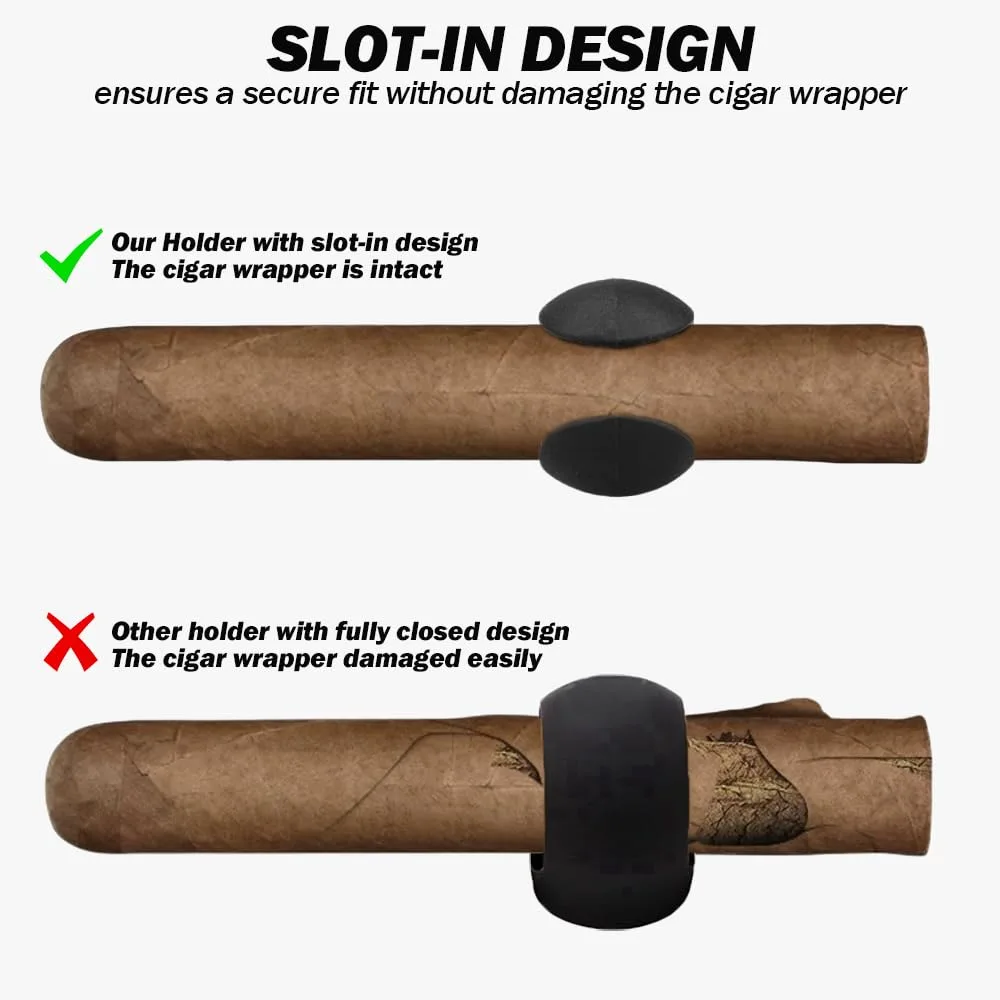 incockol Silicone Magnetic Slot-In Stogie Holder (Fits 45–52 Ring Gauge) — 2 Pack image 4