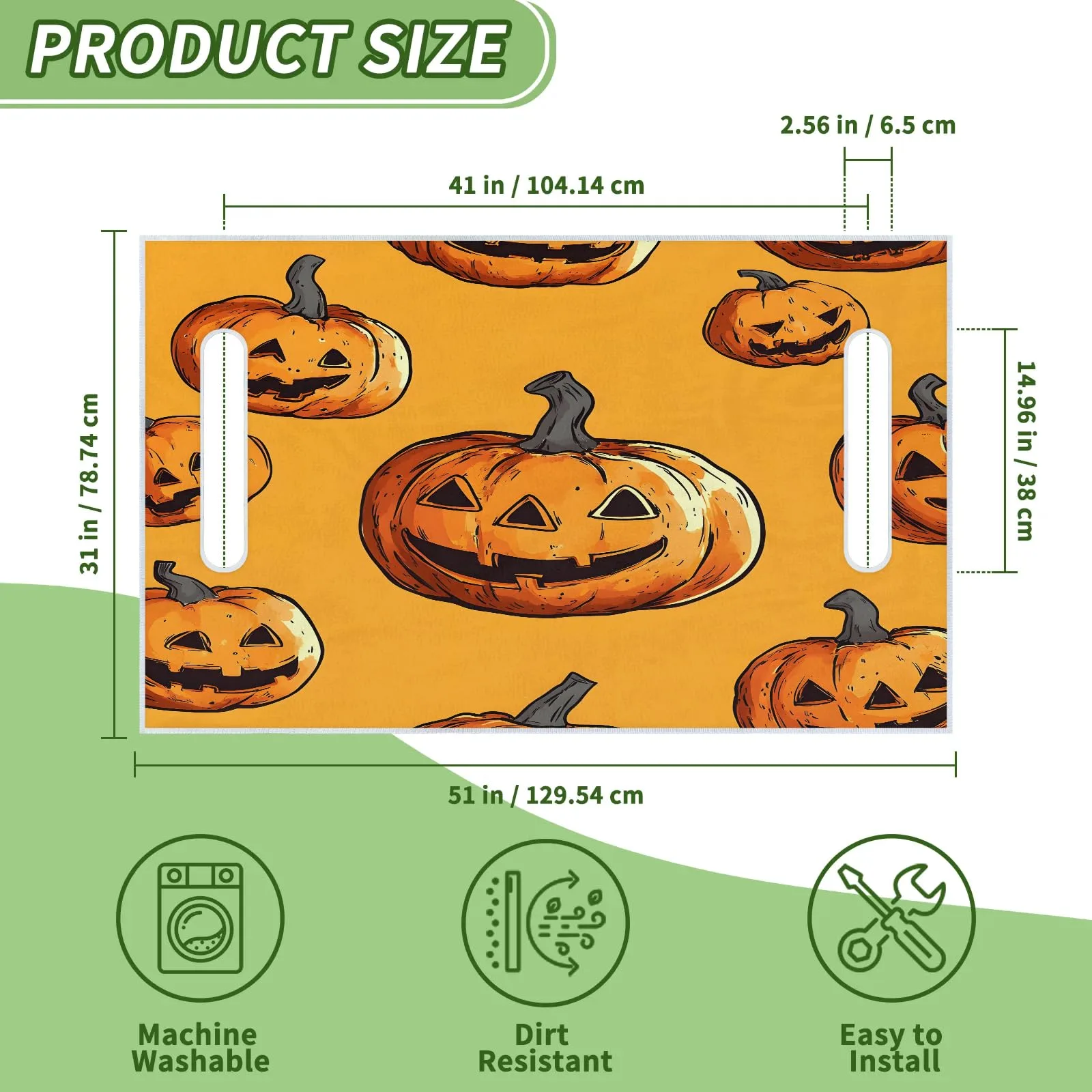 Tiveruda Halloween Pumpkin Golf Cart Seat Cover 51 x 31 in image 2