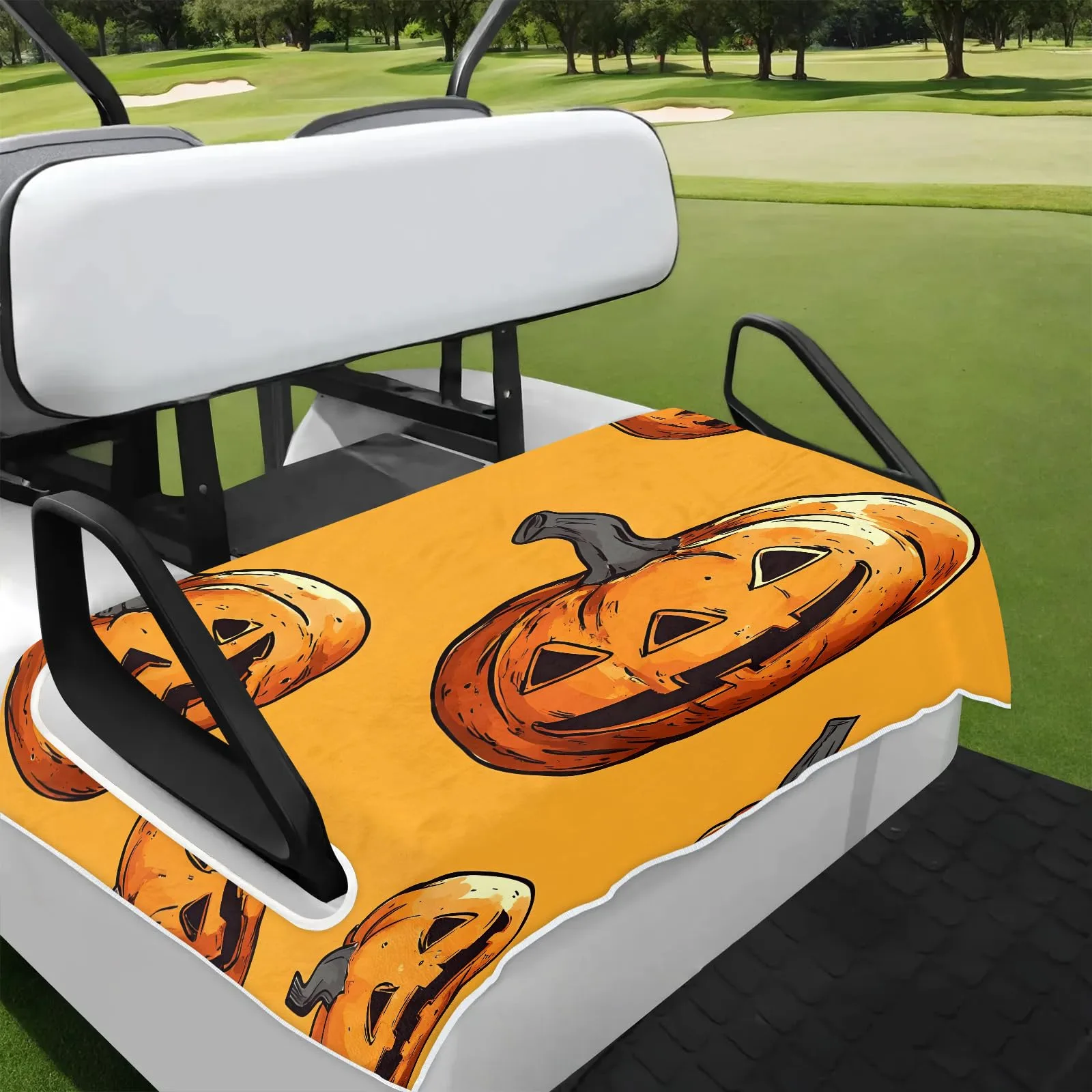 Tiveruda Halloween Pumpkin Golf Cart Seat Cover 51 x 31 in