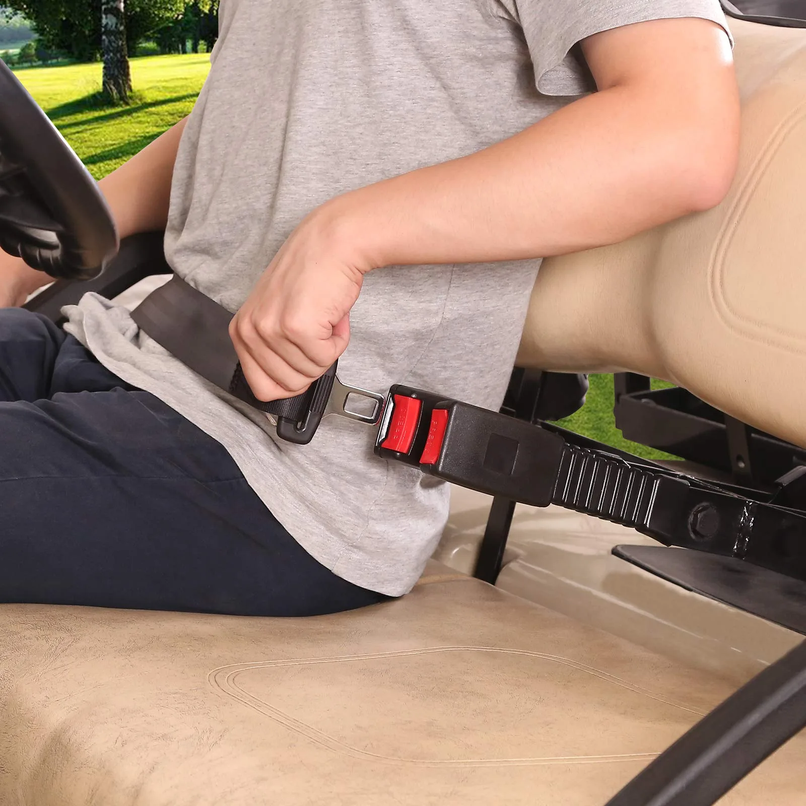 10L0L 42-Inch Retractable Golf Cart Seat Belts, Set of 2 image 4