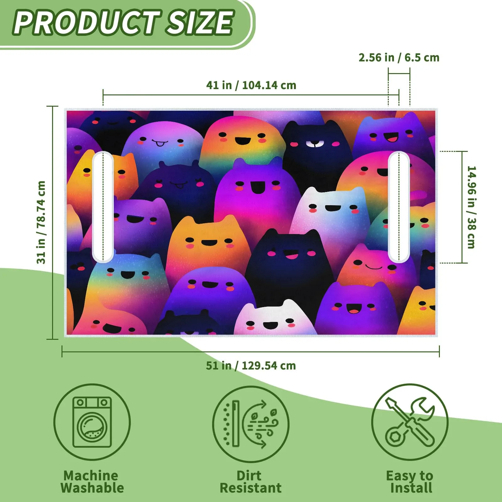 Tiveruda Halloween Ghost Golf Cart Seat Cover, 51 x 31 in image 2