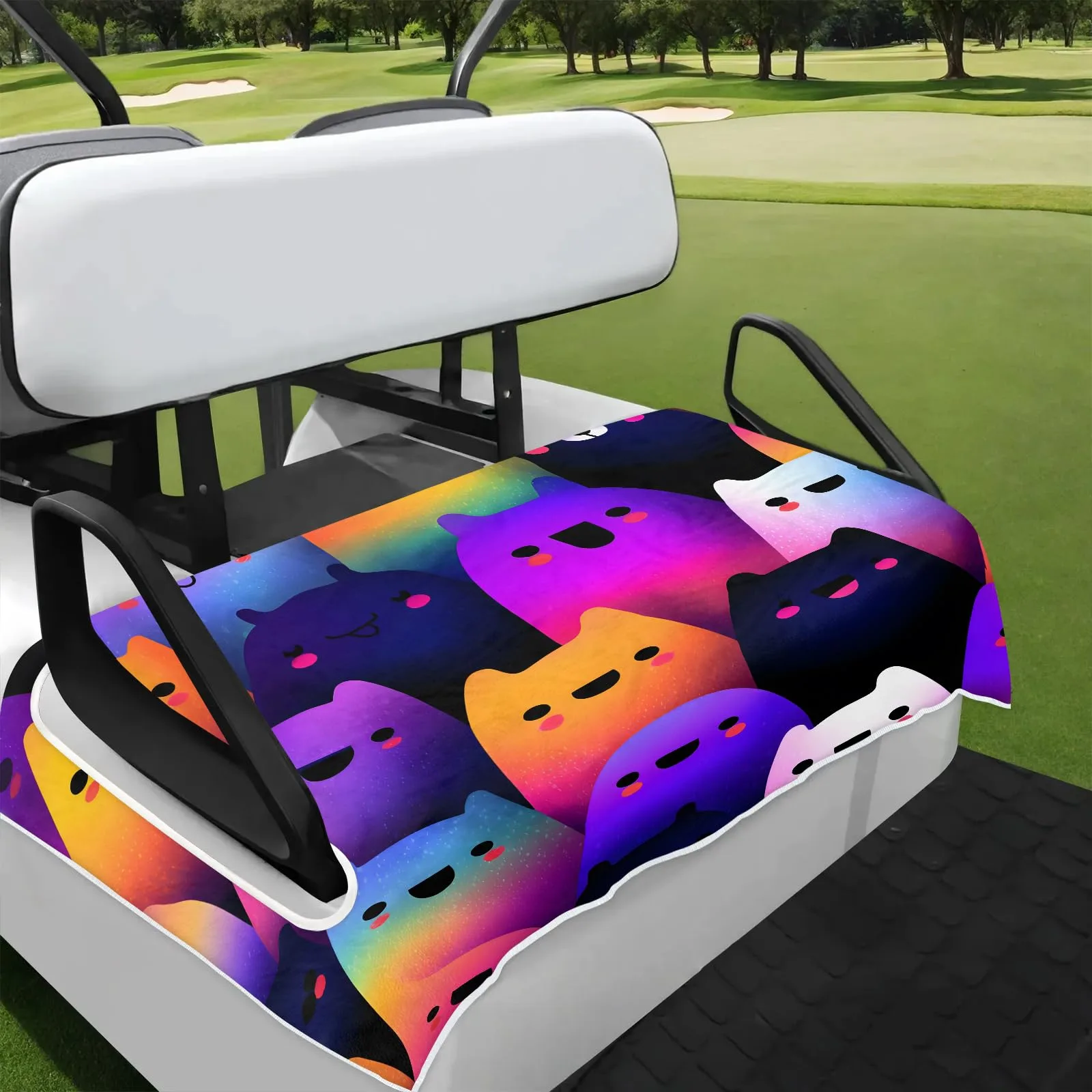 Tiveruda Halloween Ghost Golf Cart Seat Cover, 51 x 31 in