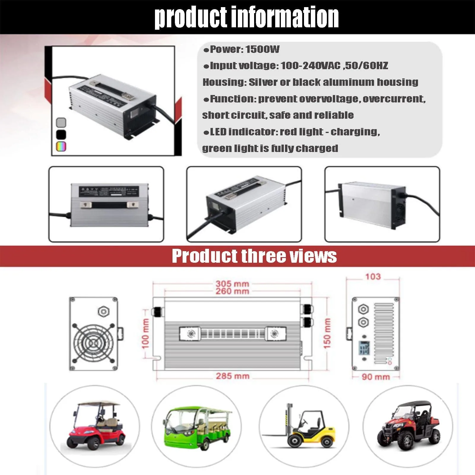 JMYSD 24V 30A Golf Cart Battery Charger image 2