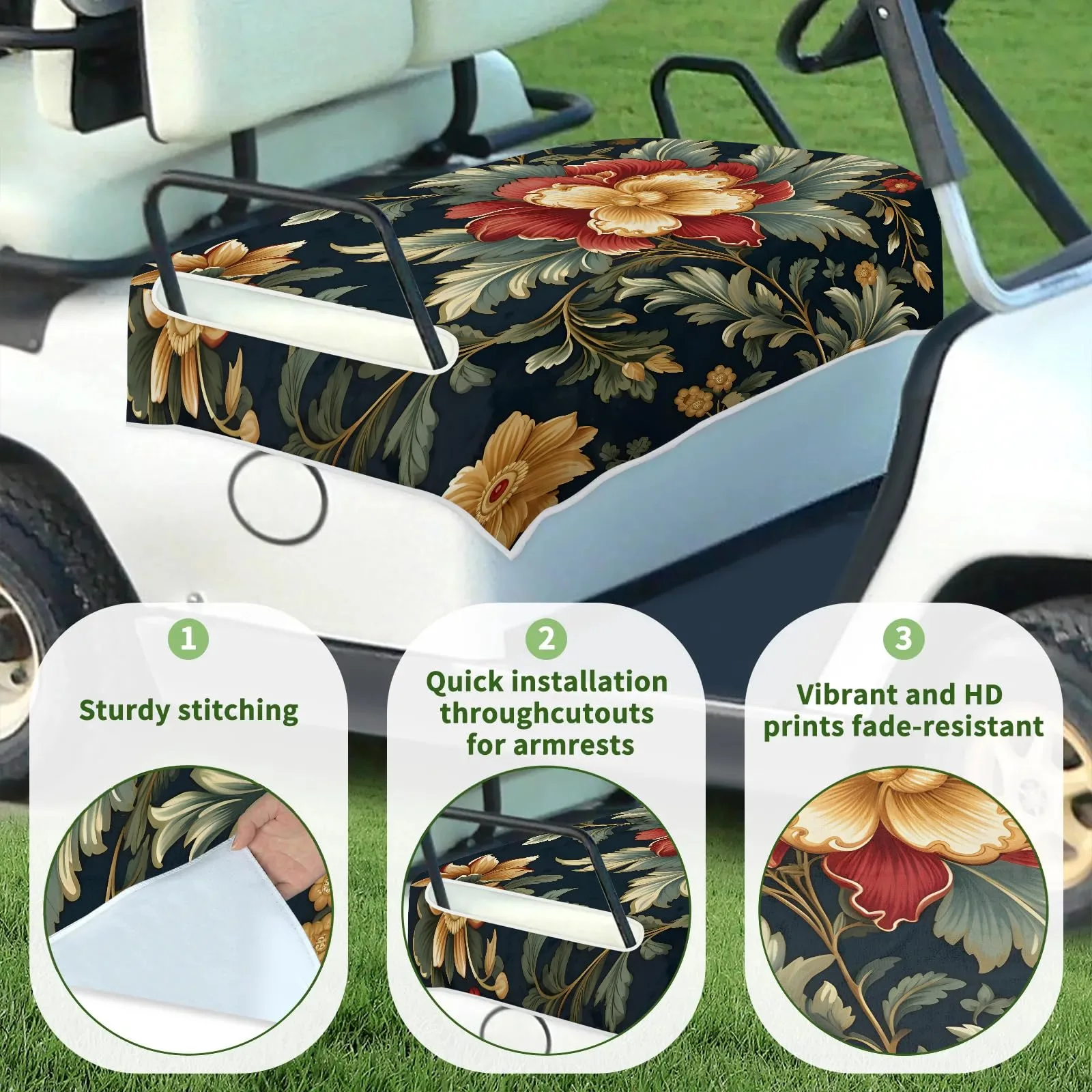 Tiveruda Golf Cart Seat Cover for Double Seats, 51 x 31 in image 3