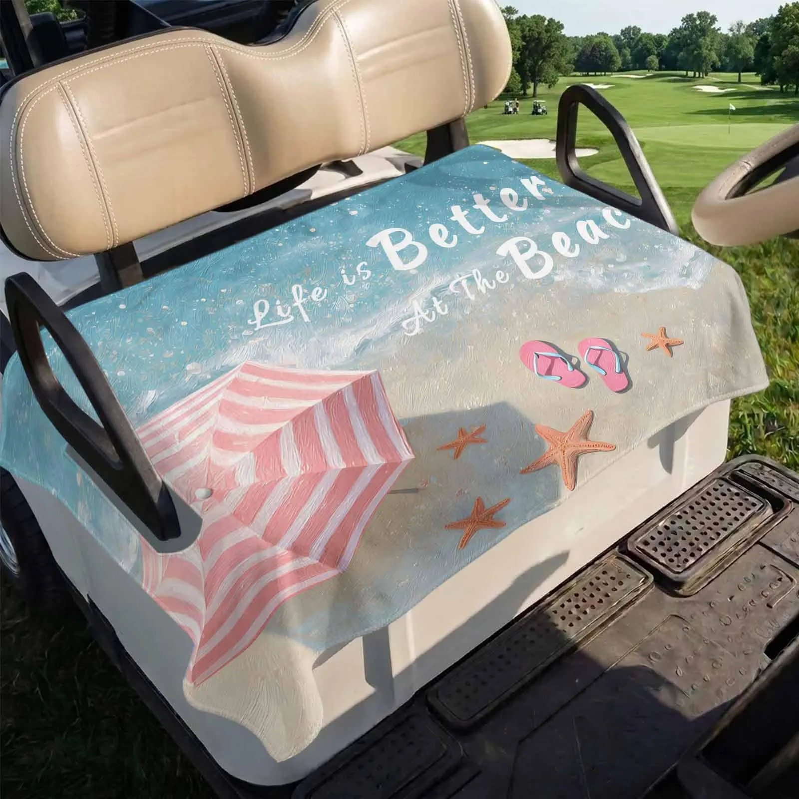 Trosturdspn Golf Cart Seat Towel Cover, Blue, 51 x 31 in image 4