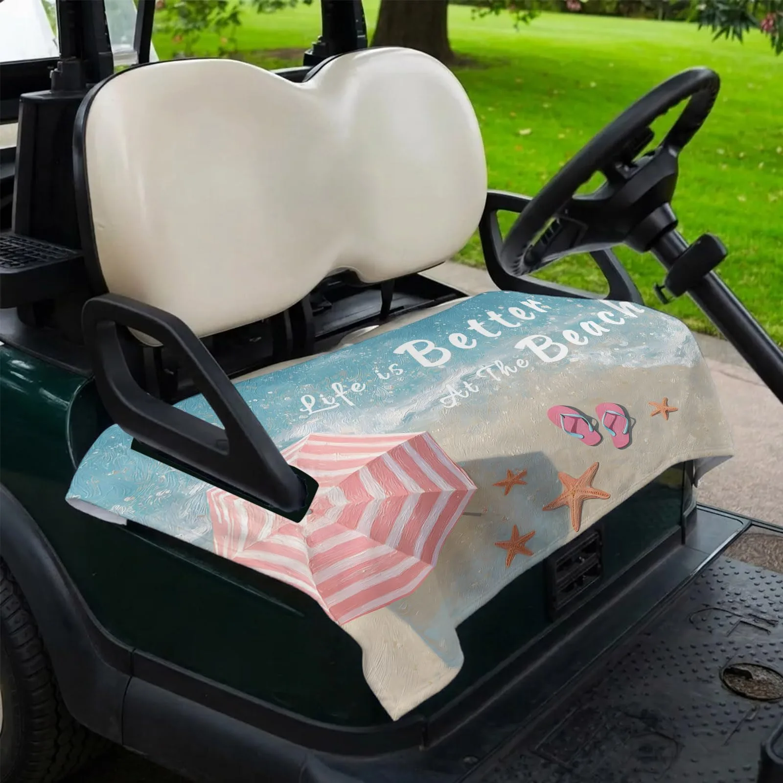 Trosturdspn Golf Cart Seat Towel Cover, Blue, 51 x 31 in