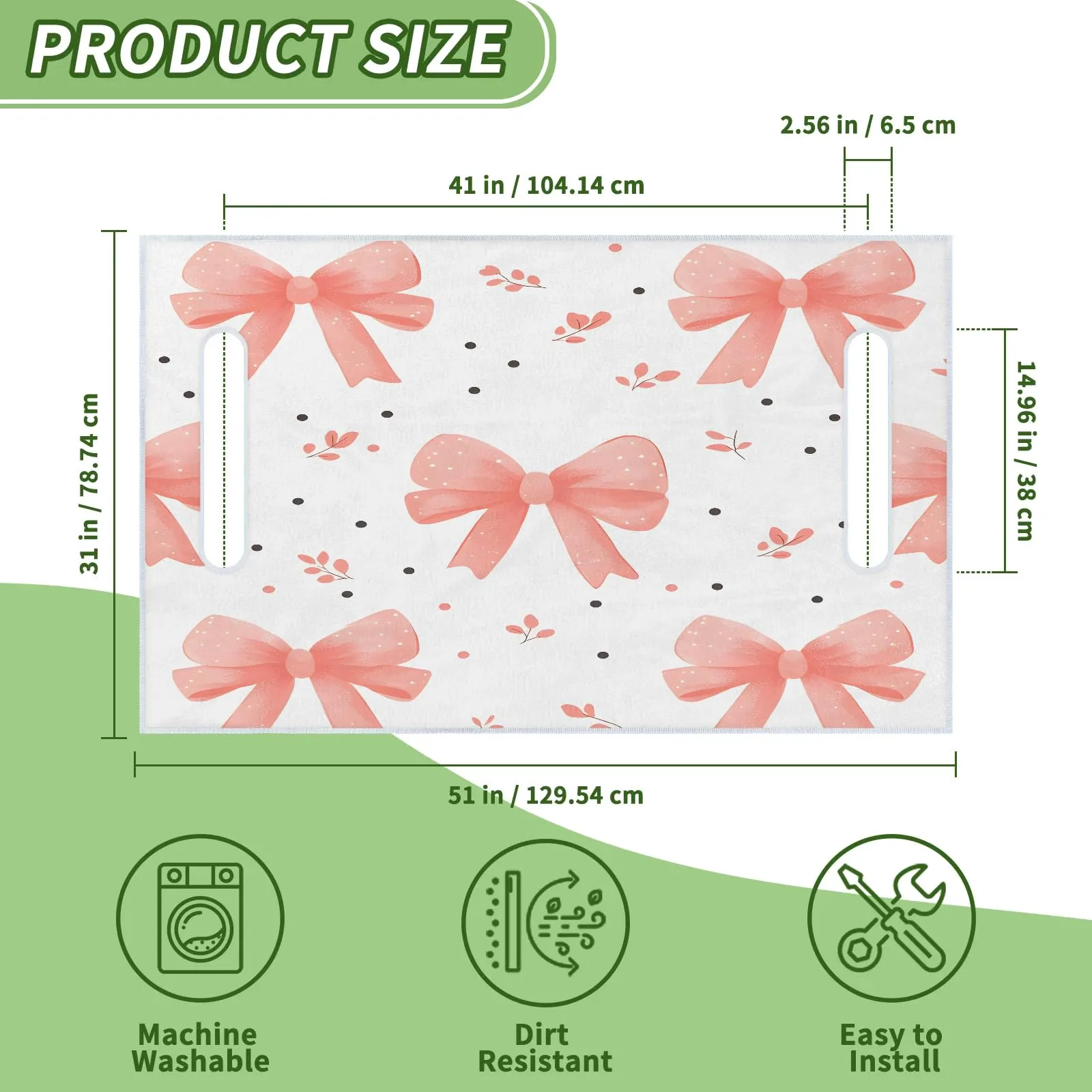 Tiveruda Pink Bow Golf Cart Seat Cover, 51 x 31 in image 2