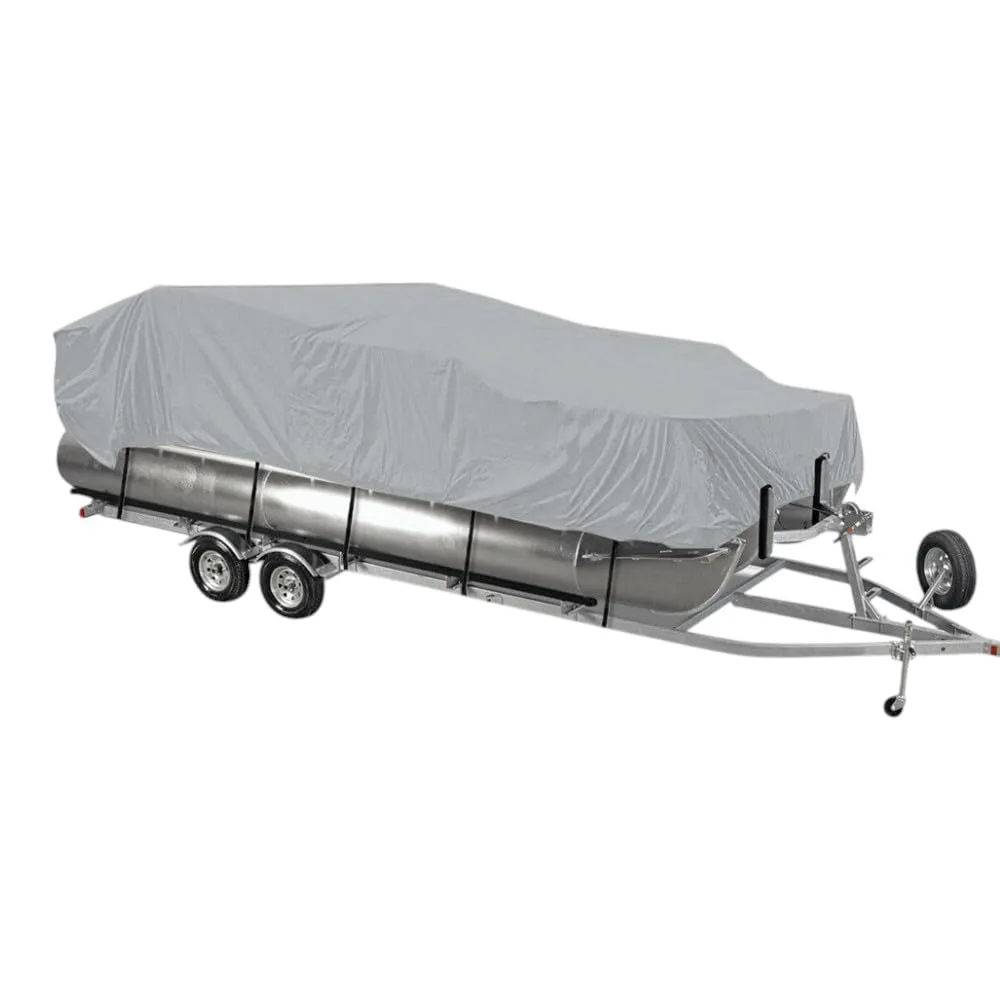 Generic Gray Boat Cover for 21–24 ft Pontoon Boats