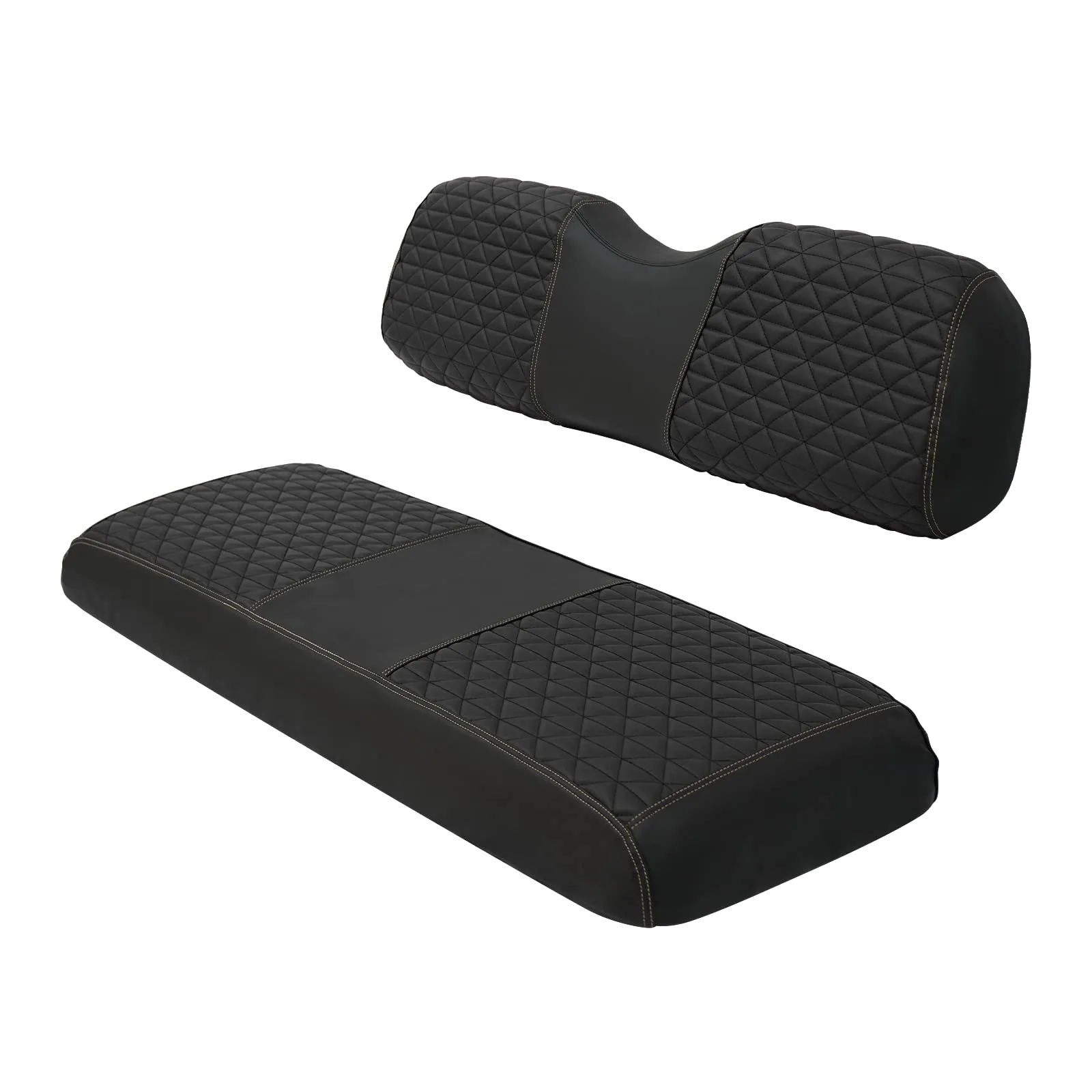 XUANYUDG0769 Rear Golf Cart Seat Covers, Black Faux Leather