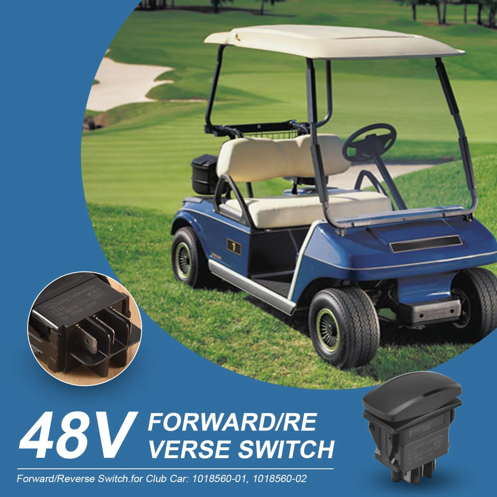 Kqcibz 48V Club Car Forward/Reverse Switch 500074602 image 3