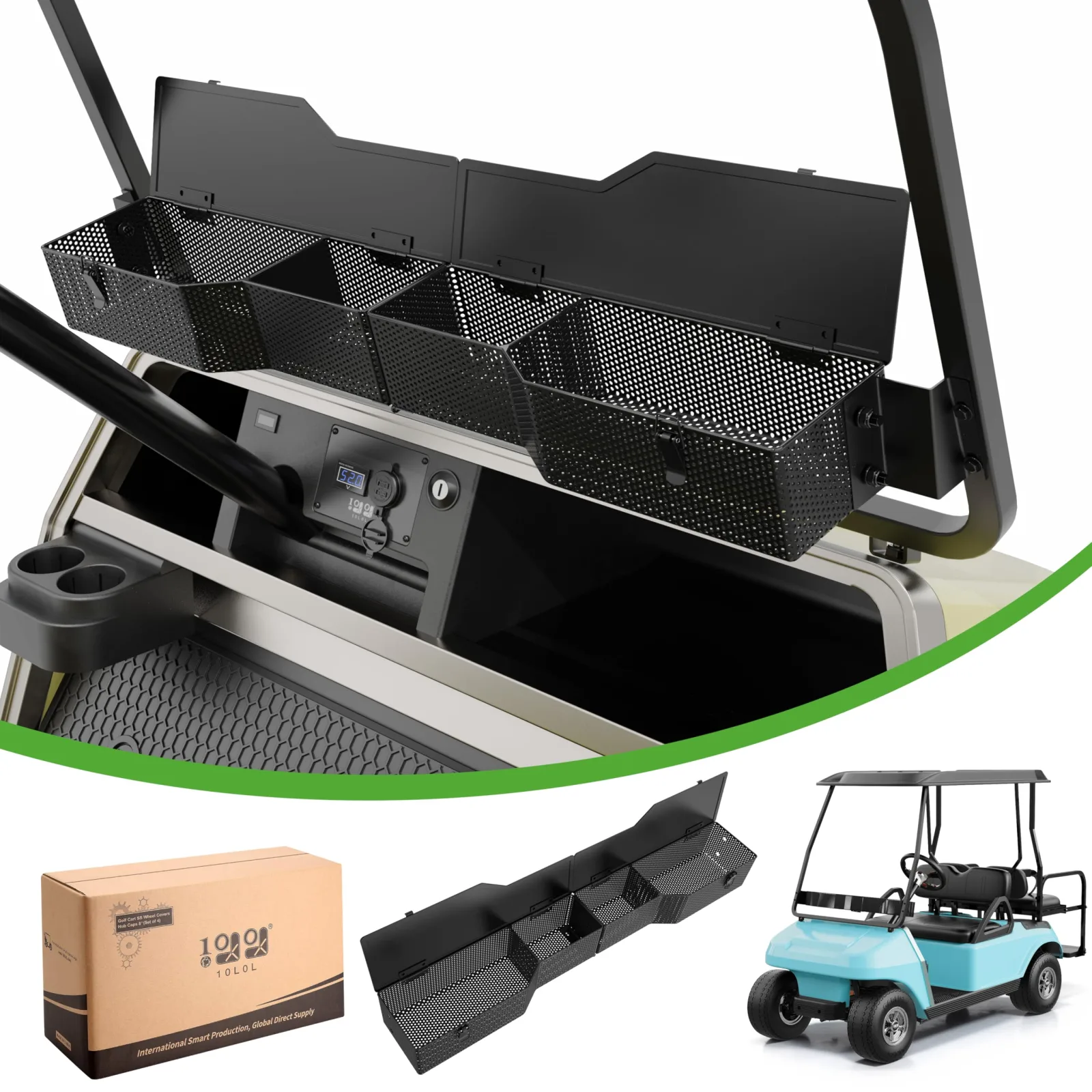 10L0L Front Storage Basket with Cover for Club Car DS 2000-Up image 4