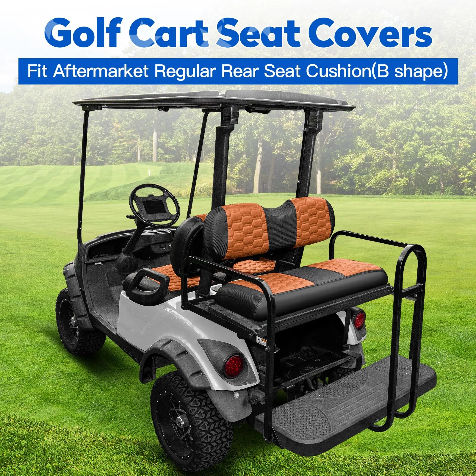 NOKINS Rear Golf Cart Seat Covers NKSSC14-CF-DB&B image 2
