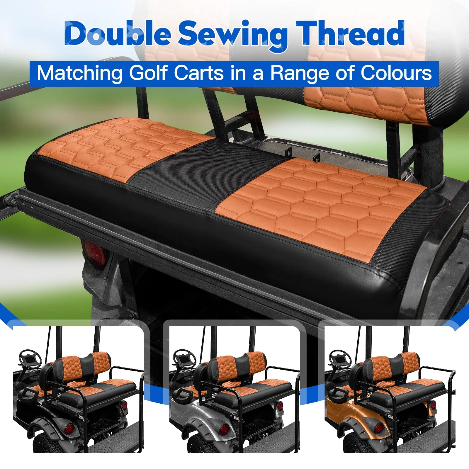NOKINS Rear Golf Cart Seat Covers NKSSC14-CF-DB&B image 3