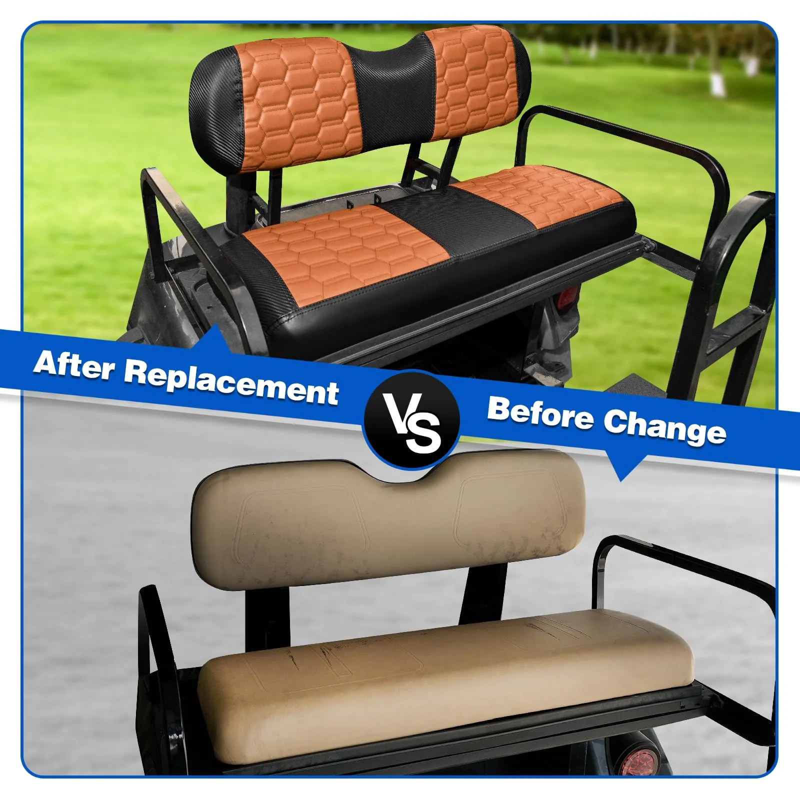 NOKINS Rear Golf Cart Seat Covers NKSSC14-CF-DB&B image 4
