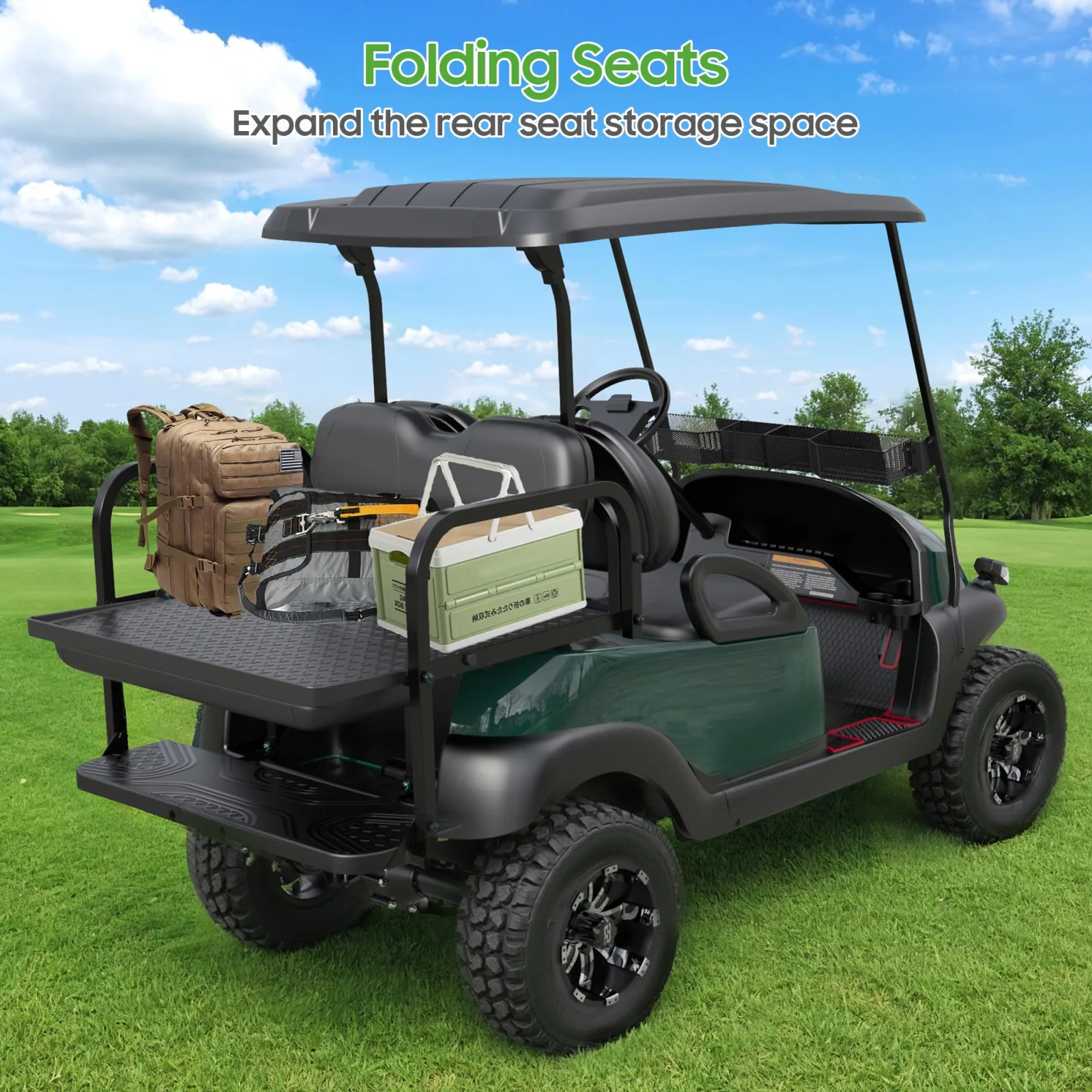 10L0L Rear Flip Folding Seat Kit for Club Car Precedent image 2