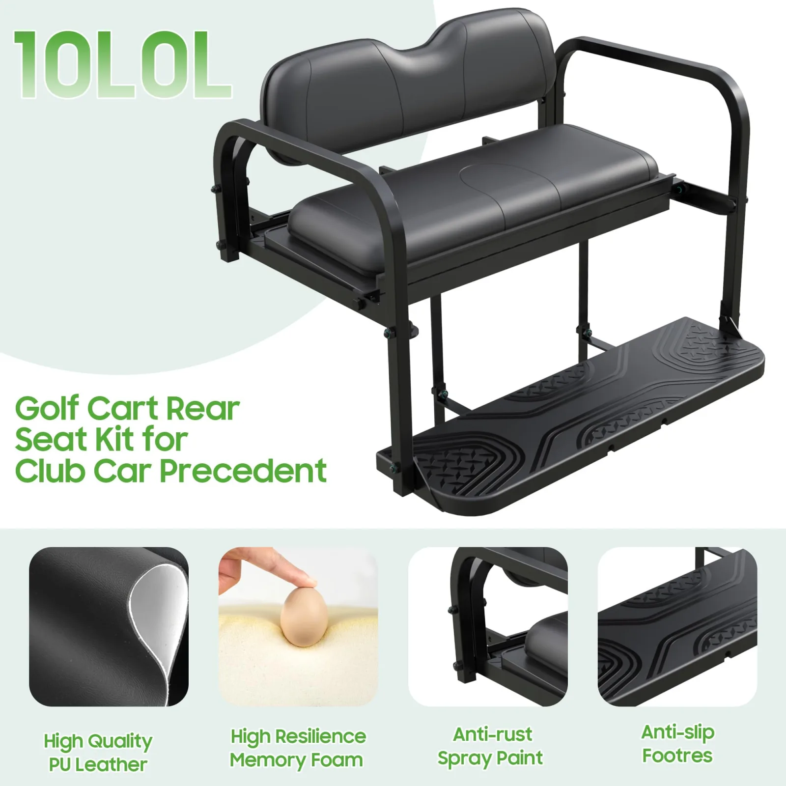 10L0L Rear Flip Folding Seat Kit for Club Car Precedent image 4