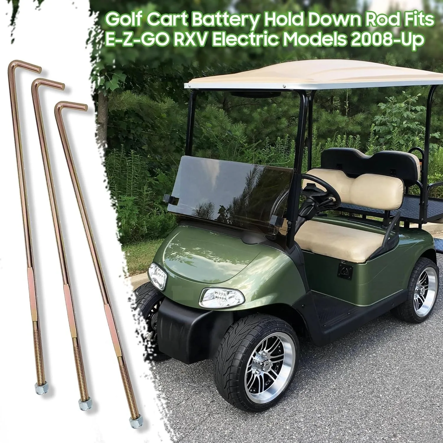 10L0L Battery Hold-Down Rod Kit for E-Z-GO RXV image 3