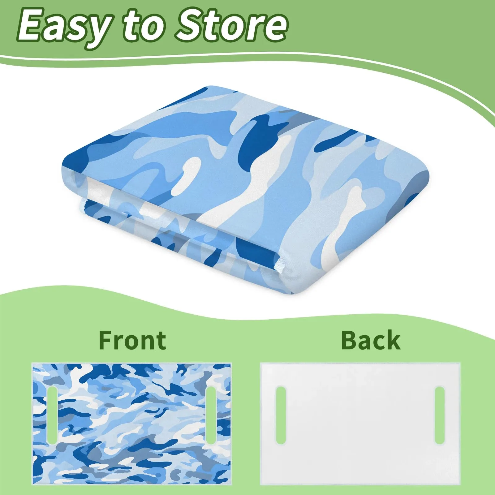 Tiveruda Blue Camo Golf Cart Seat Cover – 51" x 31" Microfiber image 4
