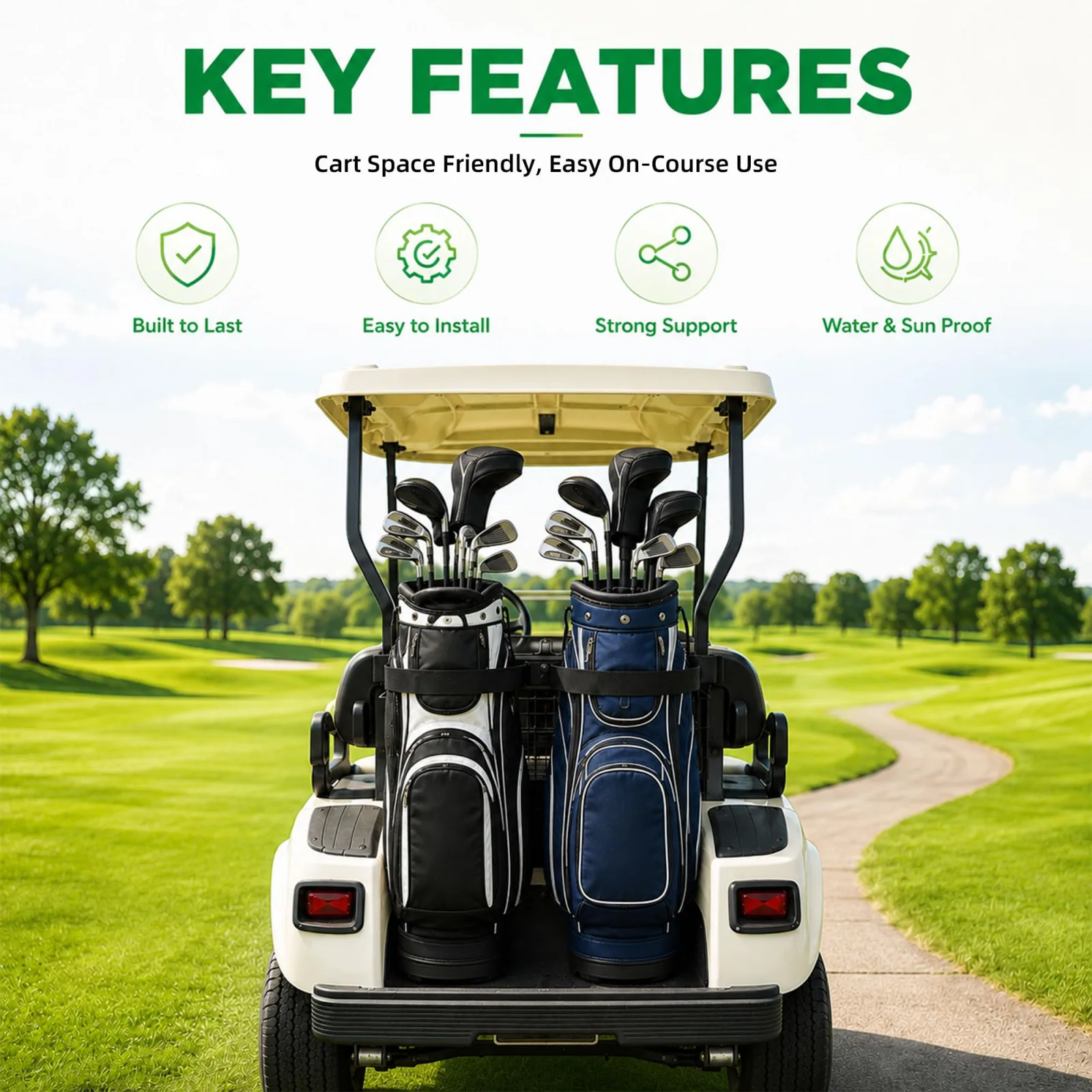 Roykaw G-0754 Rear Bag Holder for Club Car DS image 2