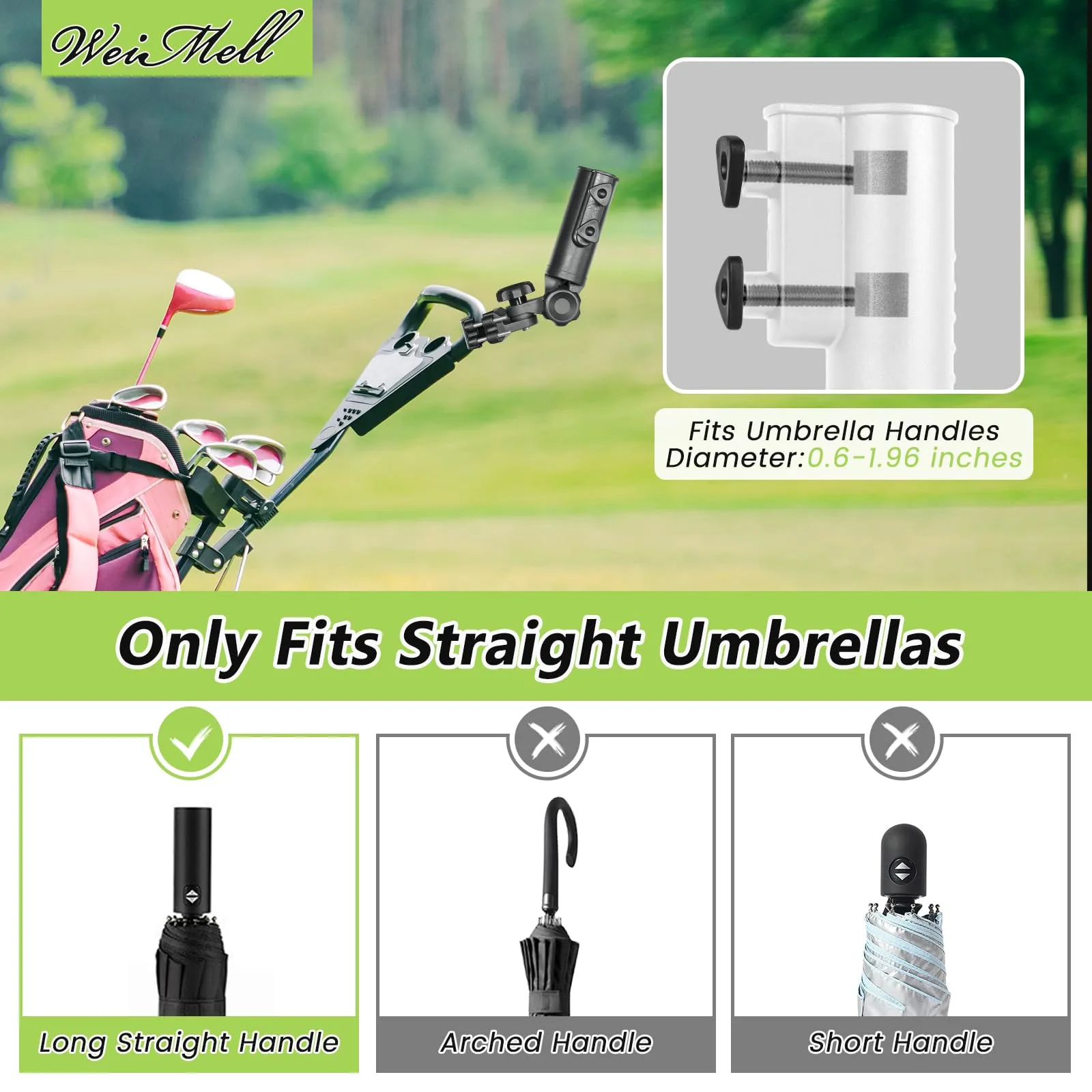 WEIMELL Adjustable Golf Cart Umbrella Holder image 3