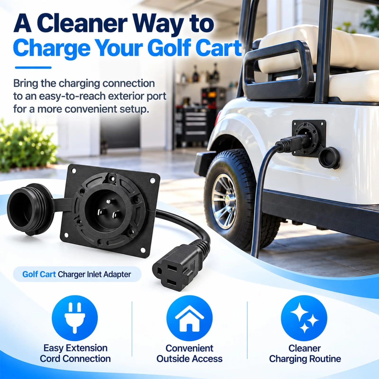 TFFUAM Golf Cart Charging Port Adapter 8574956342 — 120V Inlet image 3