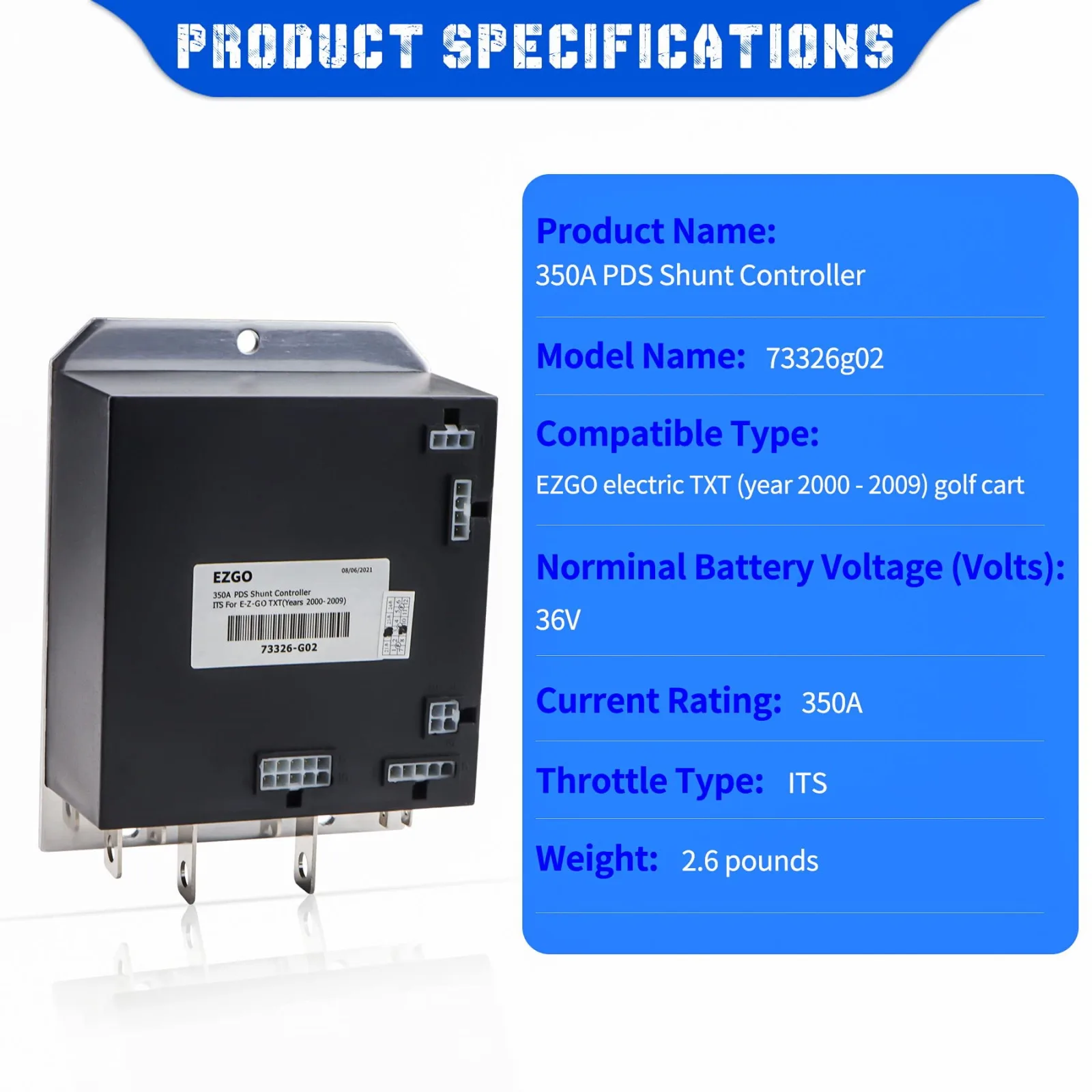 Cotether 36V 350A Controller for E-Z-GO TXT Golf Cart image 3
