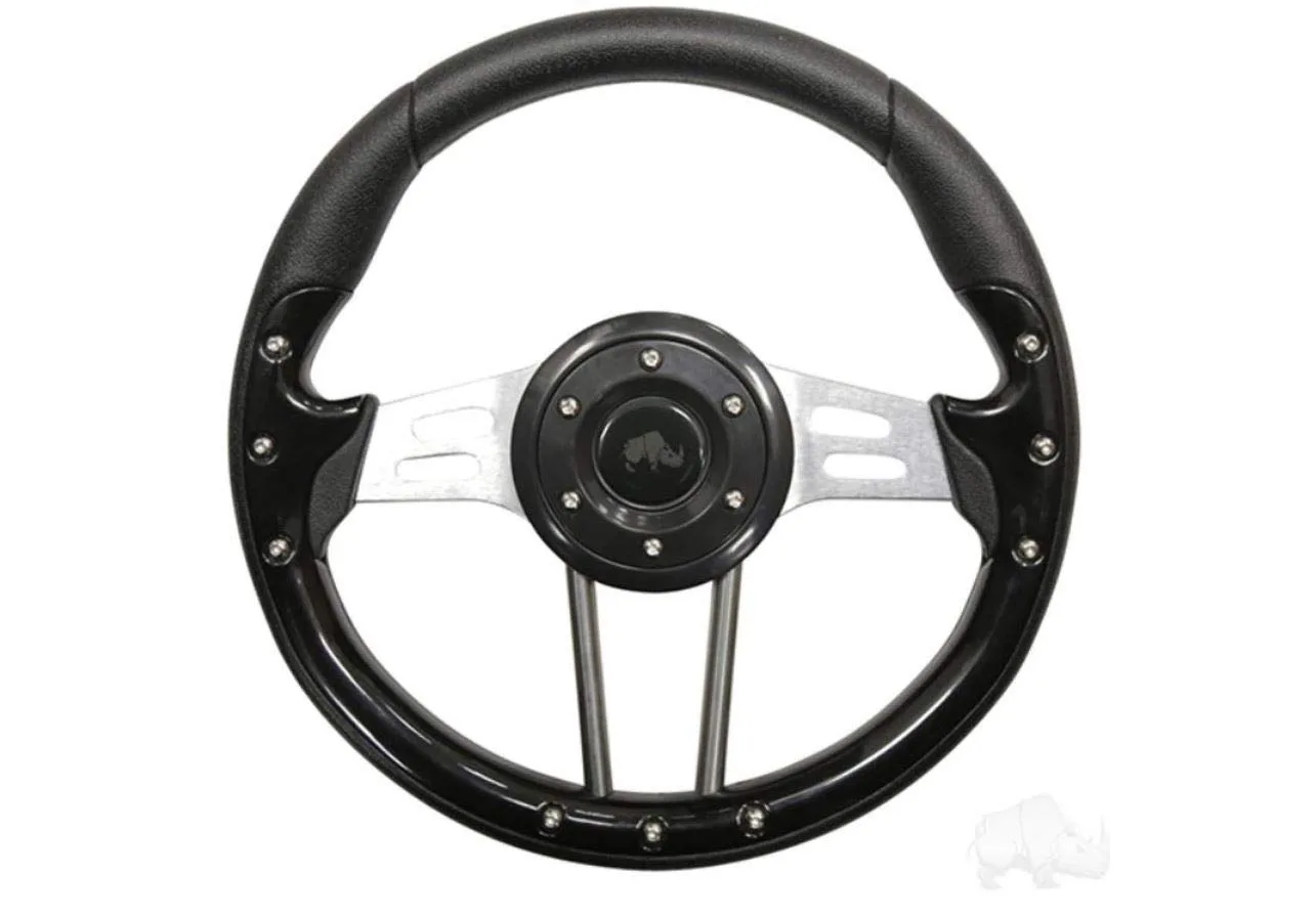 3G Aviator 4 Golf Cart Steering Wheel, 13-Inch Black Grip