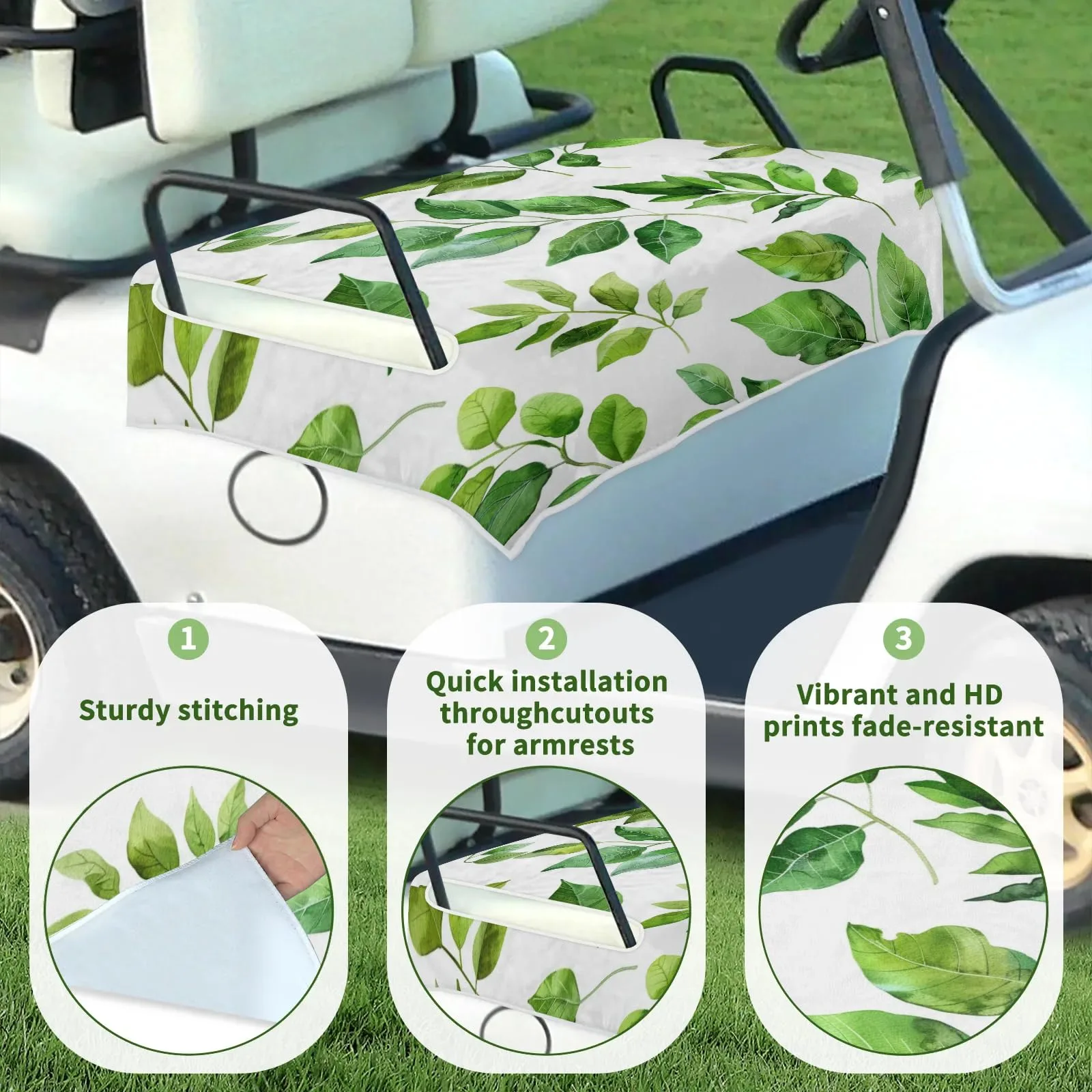 Tiveruda 51" x 31" Universal 2-Person Golf Cart Seat Cover image 3
