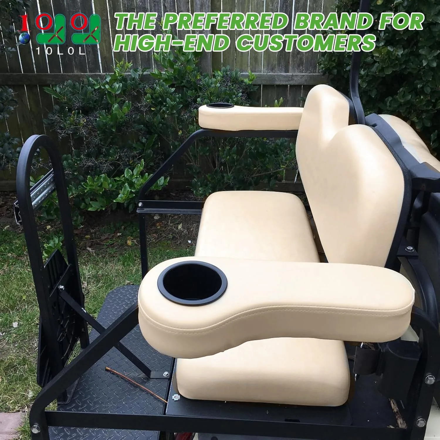 10L0L Golf Cart Cup Inserts for Armrests, Black Pair image 2