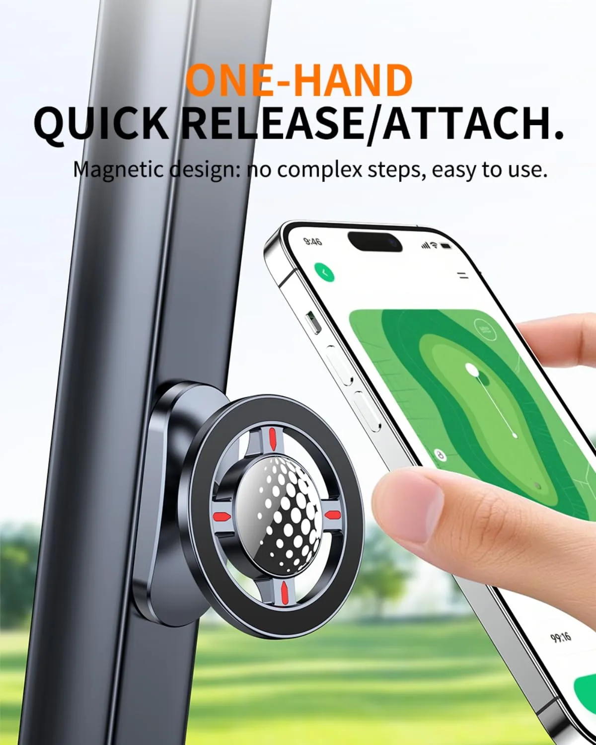 Zenithra Alloy Magnetic Golf Cart Phone Mount TH-312 (MagSafe) image 2
