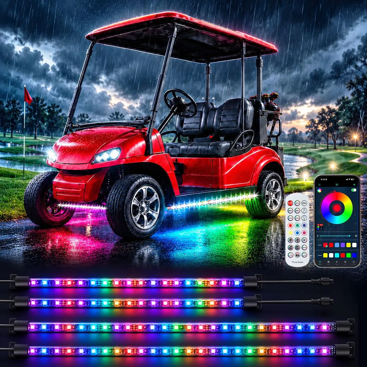 Roykaw Golf Cart LED Strip Light Kit ROY-0431TG