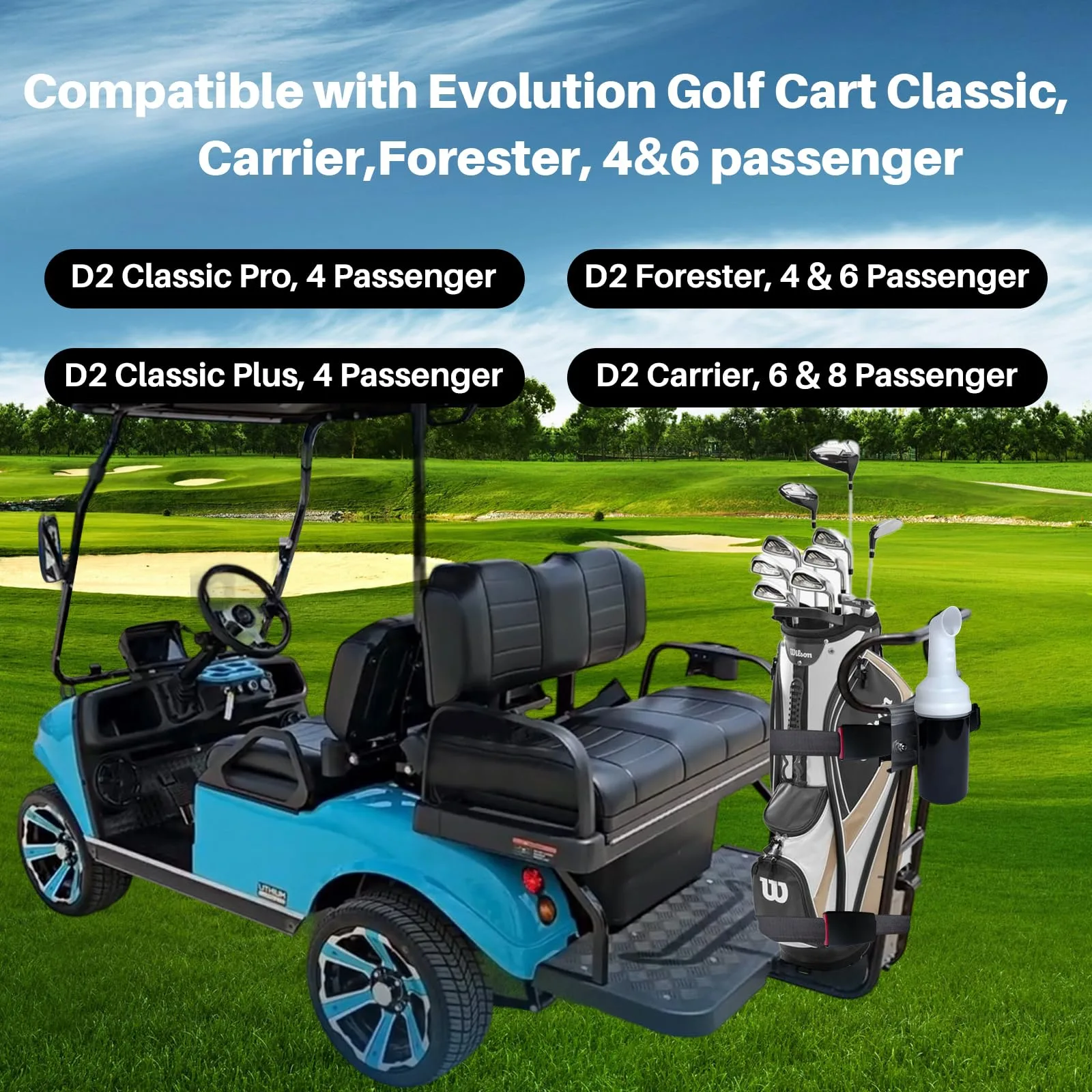 XINSTCO Golf Cart Bag Holder for Evolution D2 Models image 3