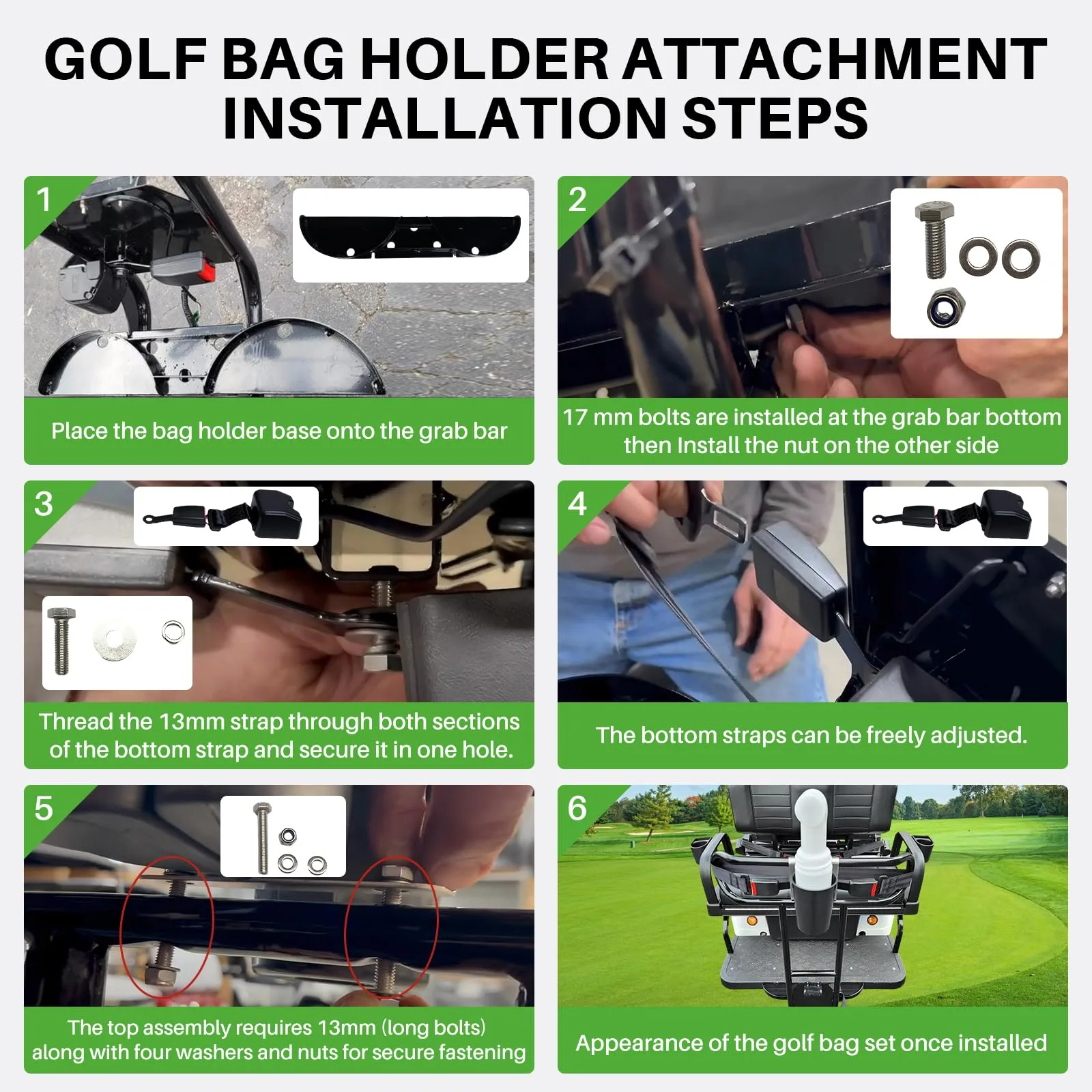 XINSTCO Golf Cart Bag Holder for Evolution D2 Models image 4