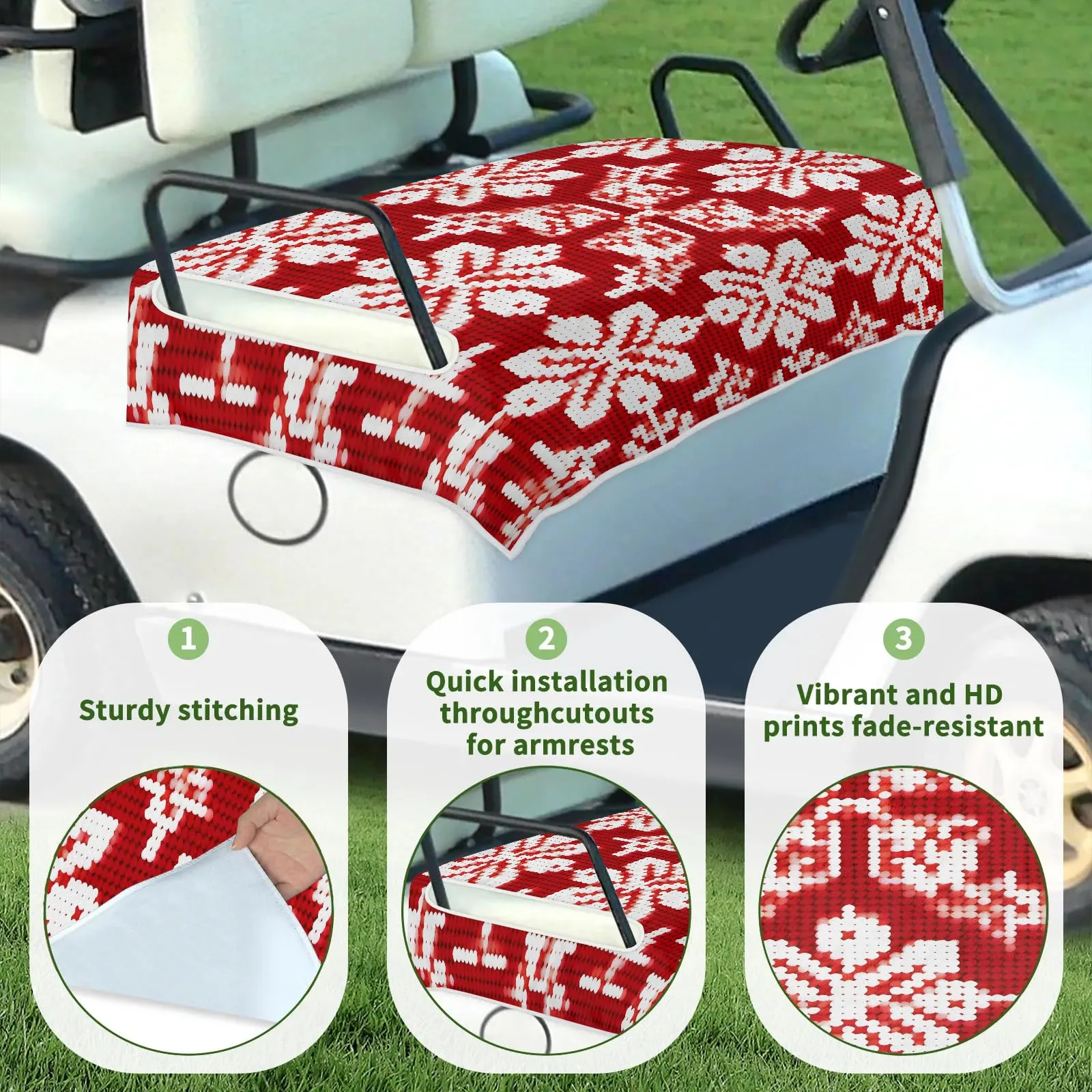 Tiveruda Golf Cart Seat Cover Blanket for Double Seats image 3