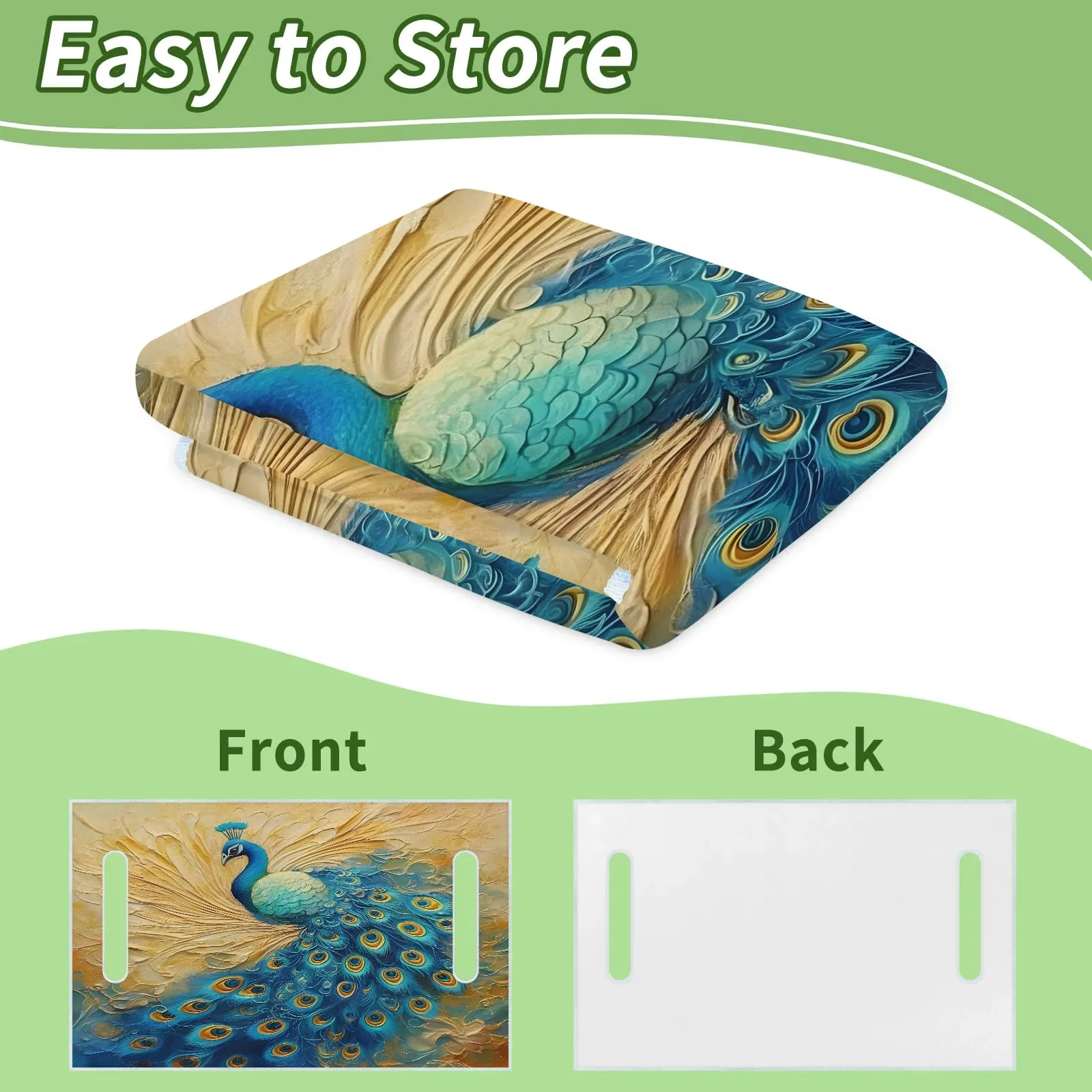 Tiveruda Peacock Pattern Golf Cart Seat Cover 51 x 31 in image 4