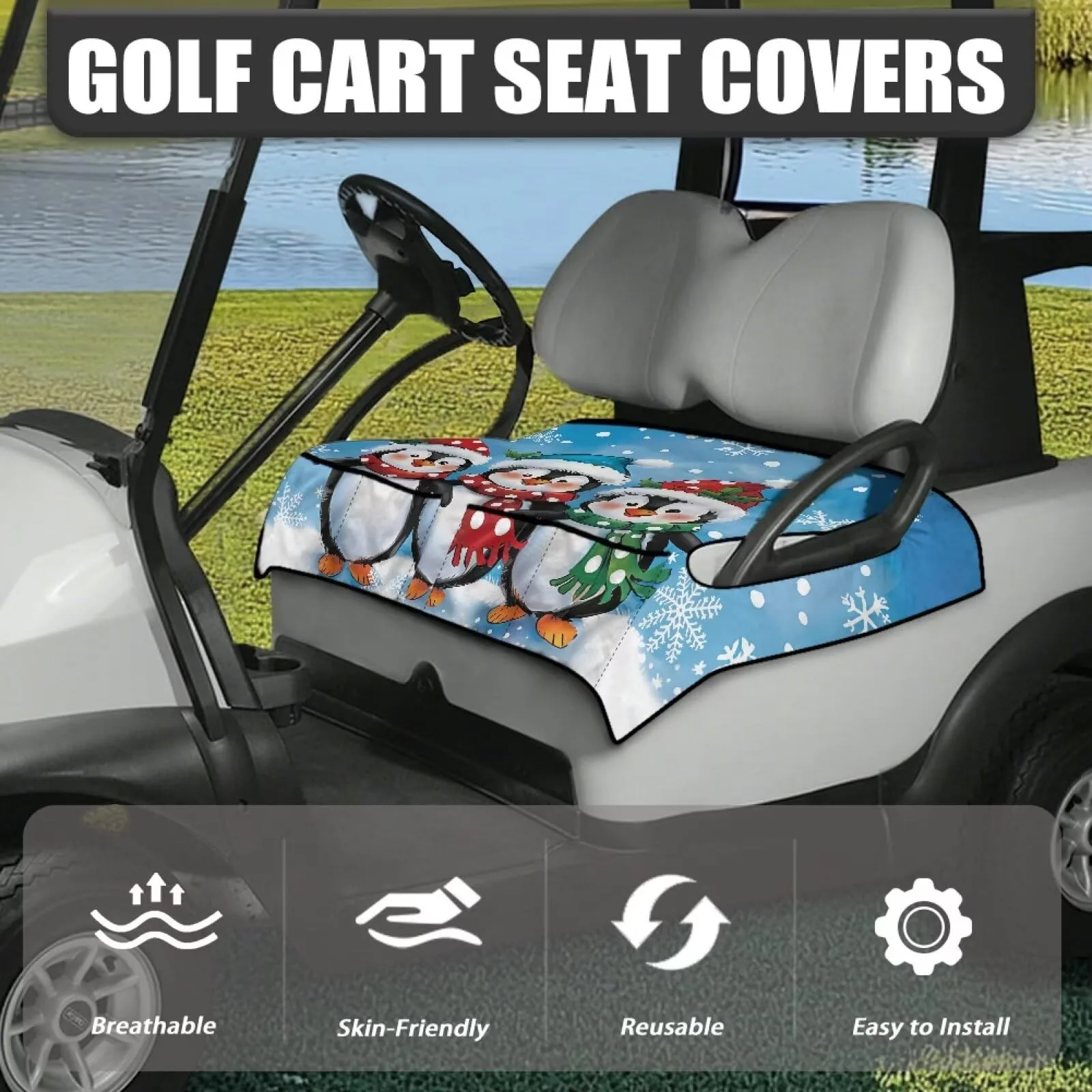 Bulopur Golf Cart Seat Cover with Pocket BU-CZQ38-1-17 image 2