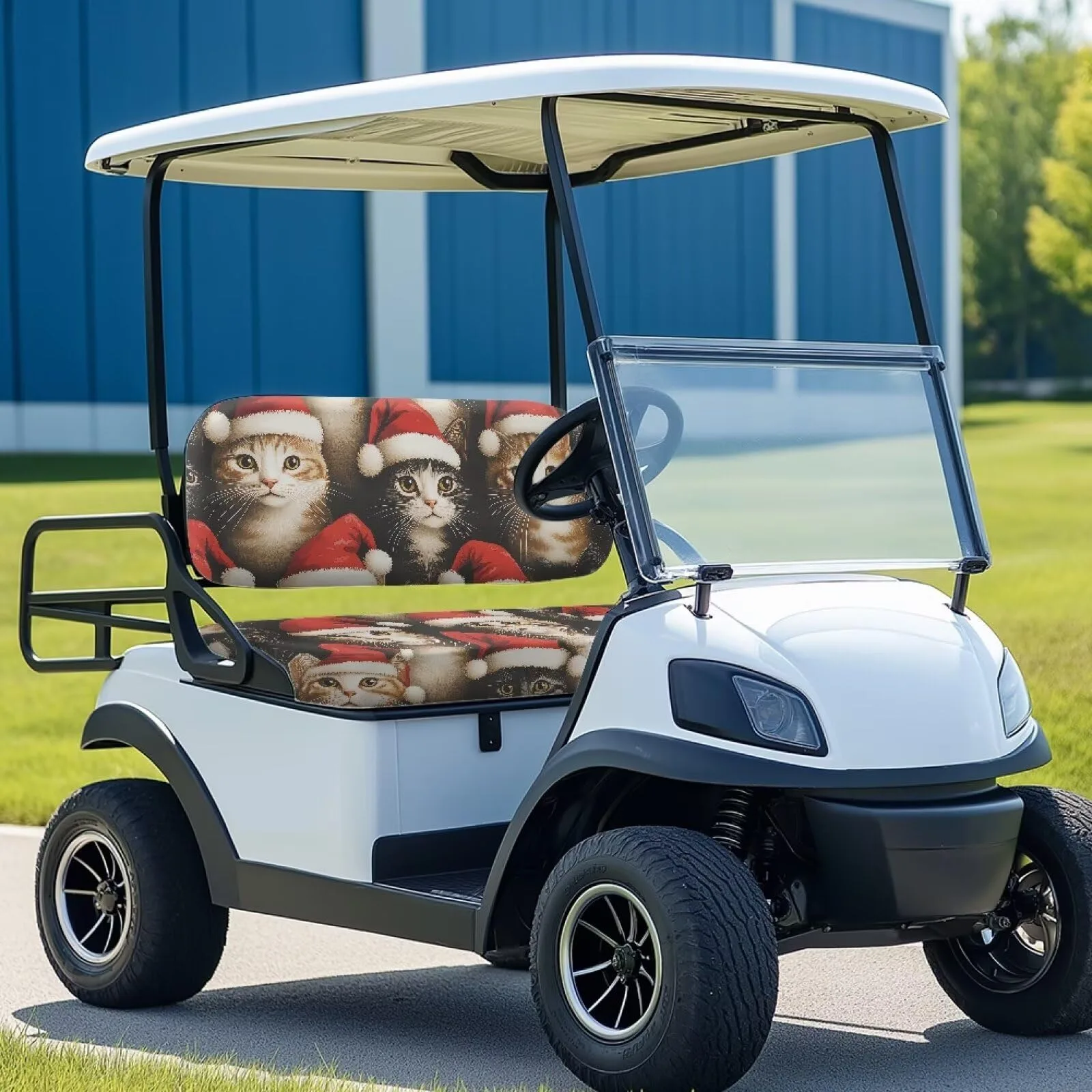 Quidrwyo Christmas Cat Golf Cart Seat Cover Set image 3