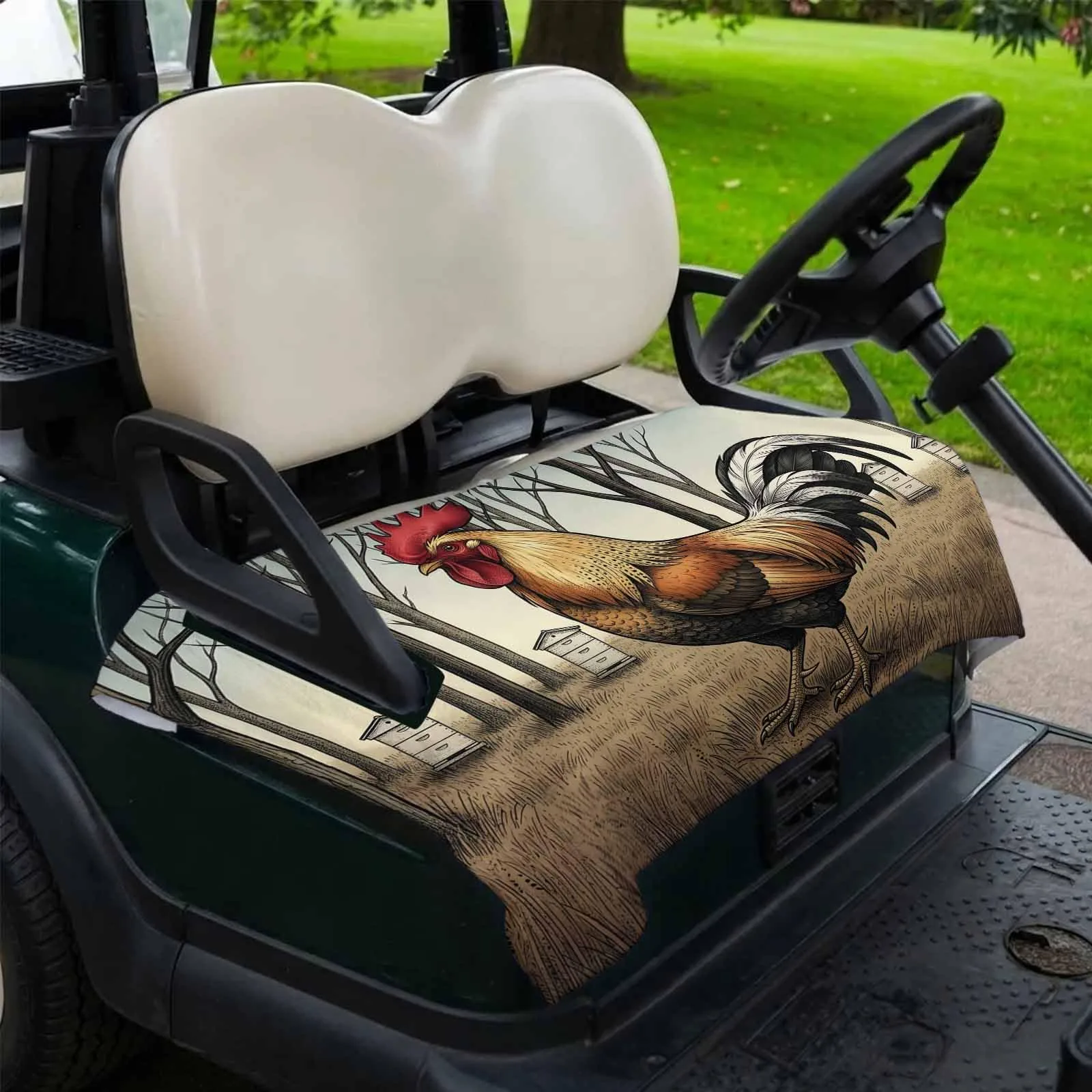 DecorLovee Rustic Chicken Golf Cart Seat Cover 51 x 31 in image 2