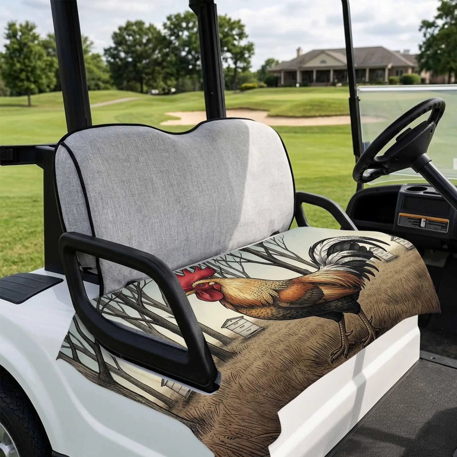 DecorLovee Rustic Chicken Golf Cart Seat Cover 51 x 31 in image 4