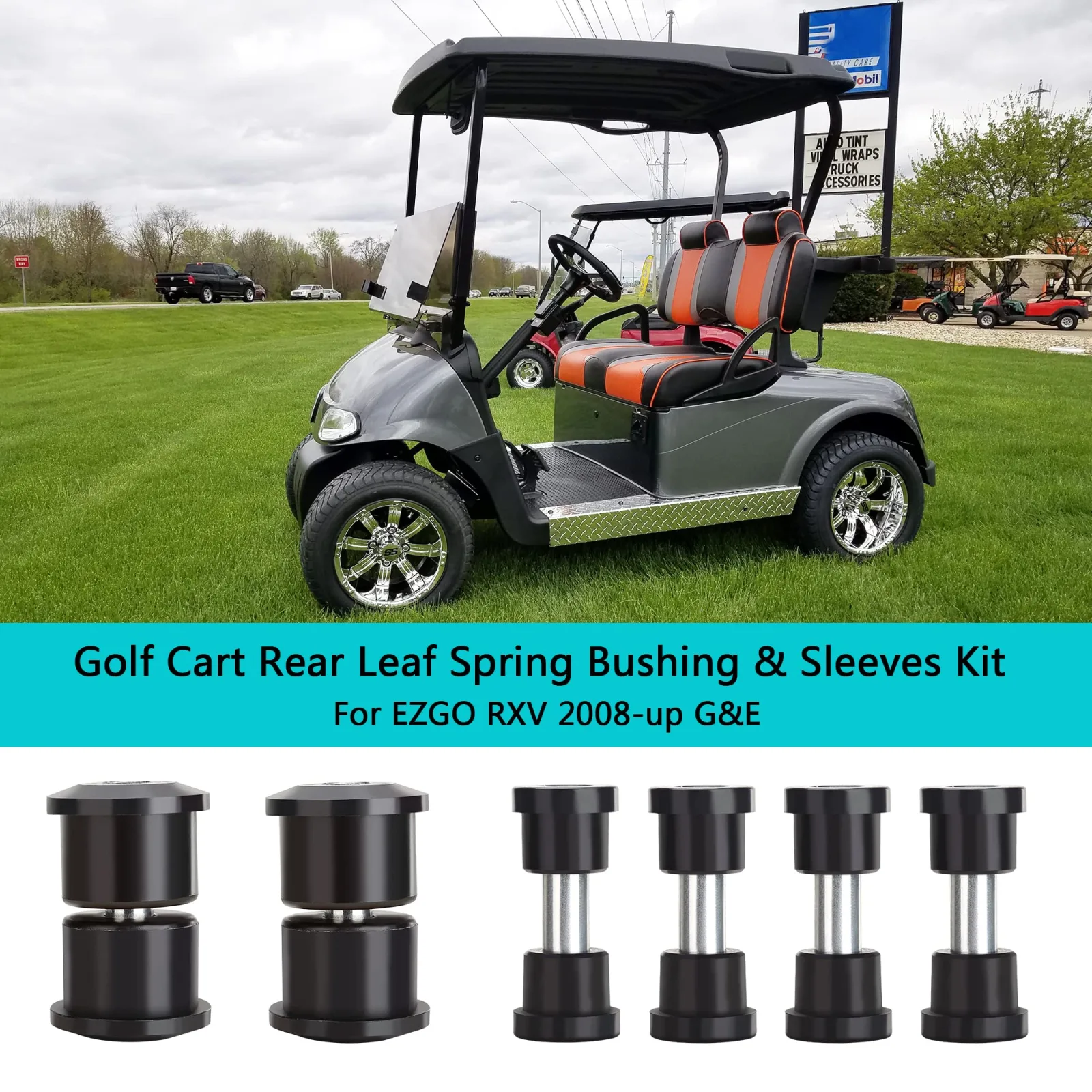 10L0L Rear Leaf Spring Bushing Kit for E-Z-GO RXV image 3