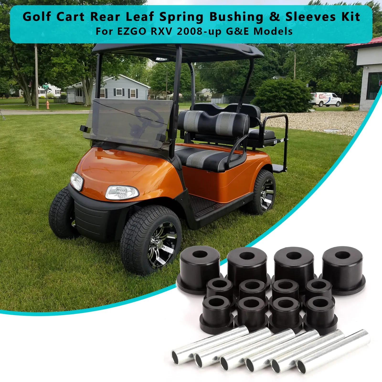 10L0L Rear Leaf Spring Bushing Kit for E-Z-GO RXV image 4