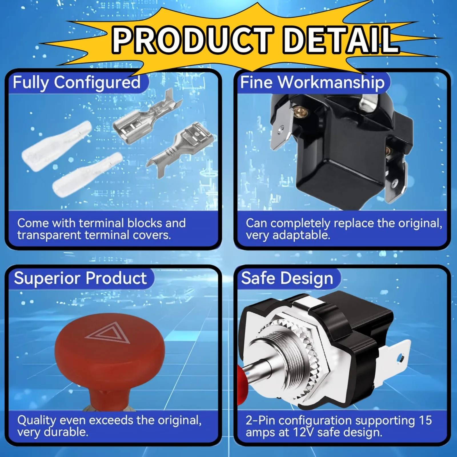 WUKO HUNT WK-2402 12V Push-Pull Hazard Switch image 3