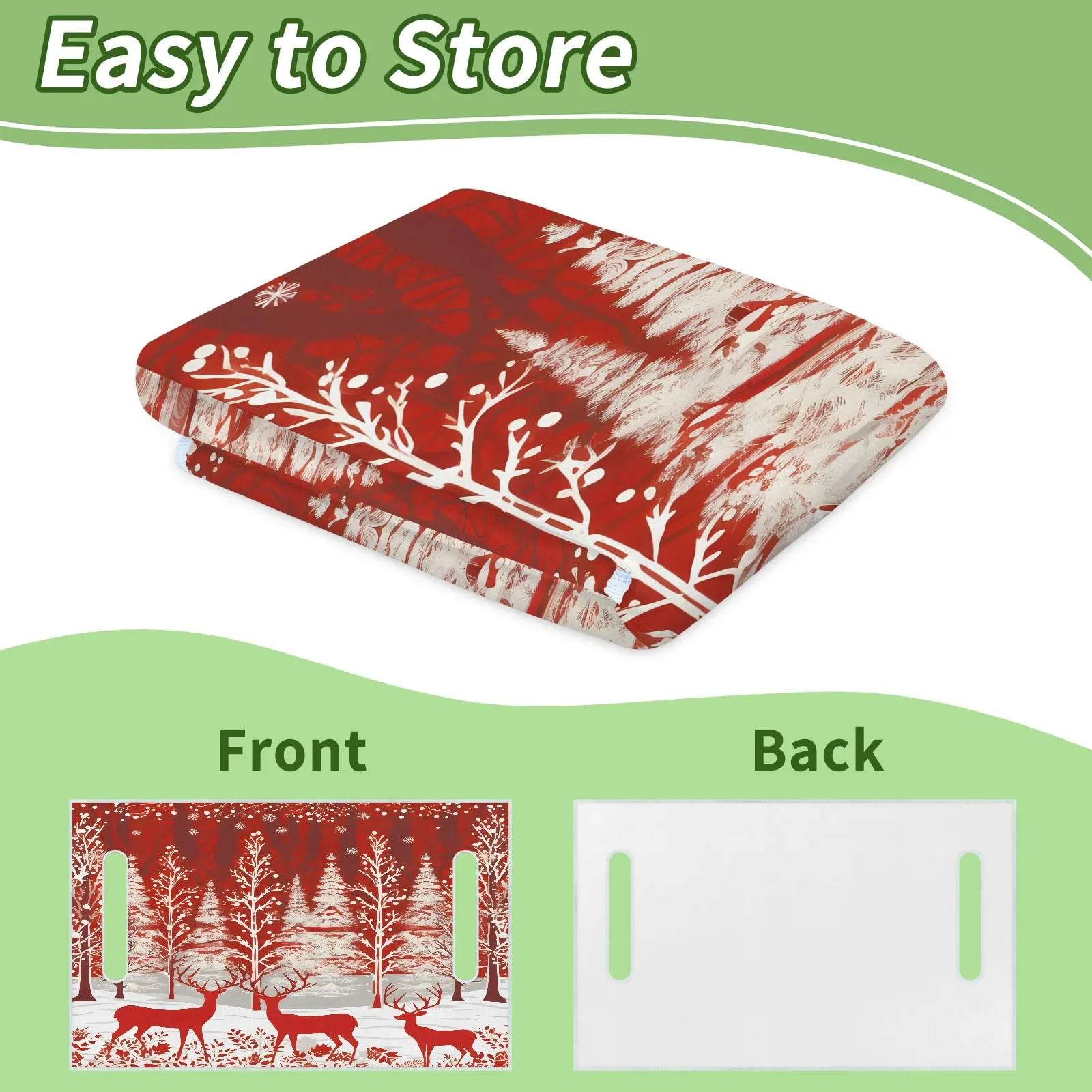 Christmas Deer Tree Golf Cart Seat Covers Non-Slip Universal Towel Blanket for 2-Person Seats Golf Cart Accessories 51" x 31" image 4