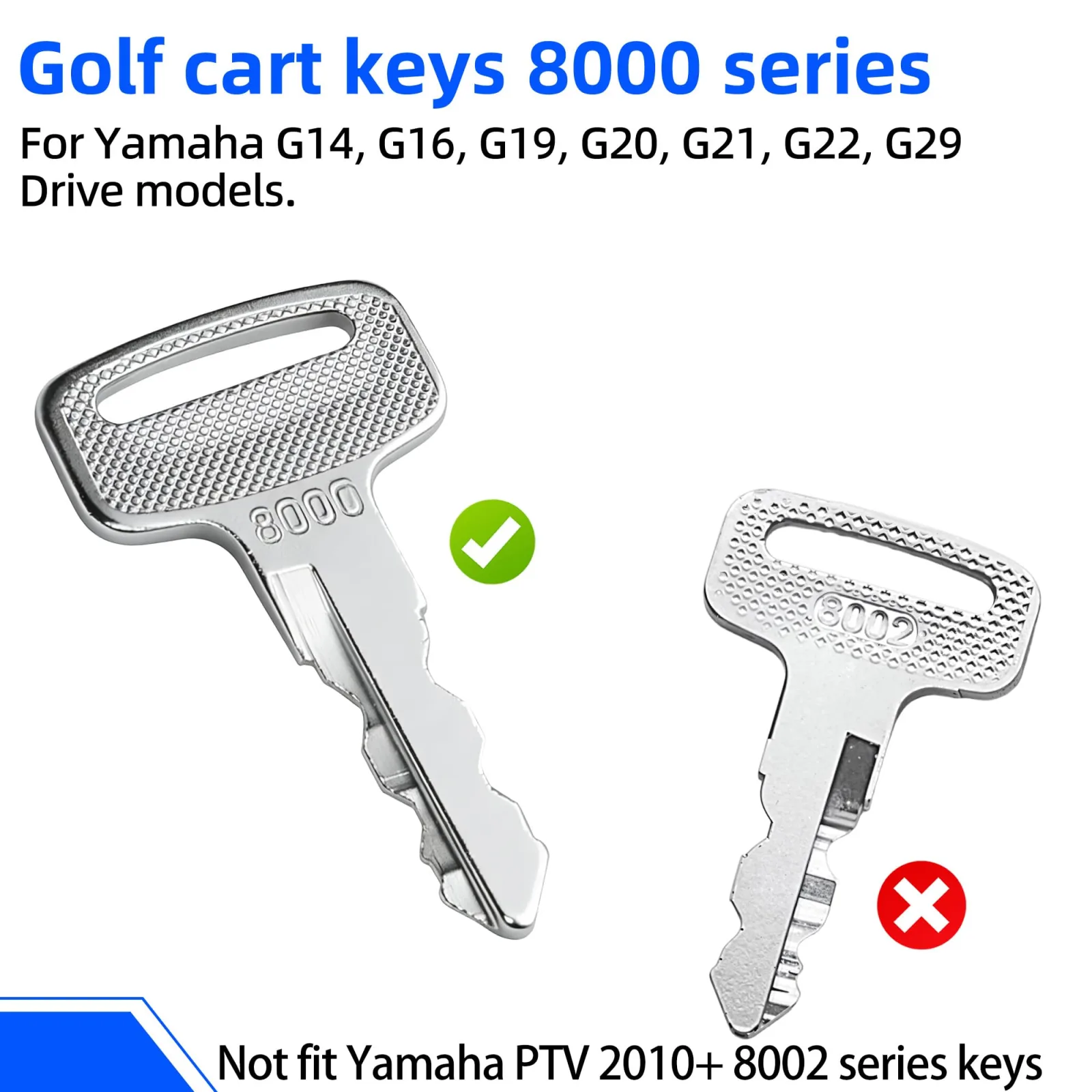 4 Pack Ignition Keys, Golf Cart Keys Replacement for Yamaha G14, G16, G19, G20, G21, G22, G29/Drive Golf Cart, Replace OEM JU2-H2511-00, 8000 image 3