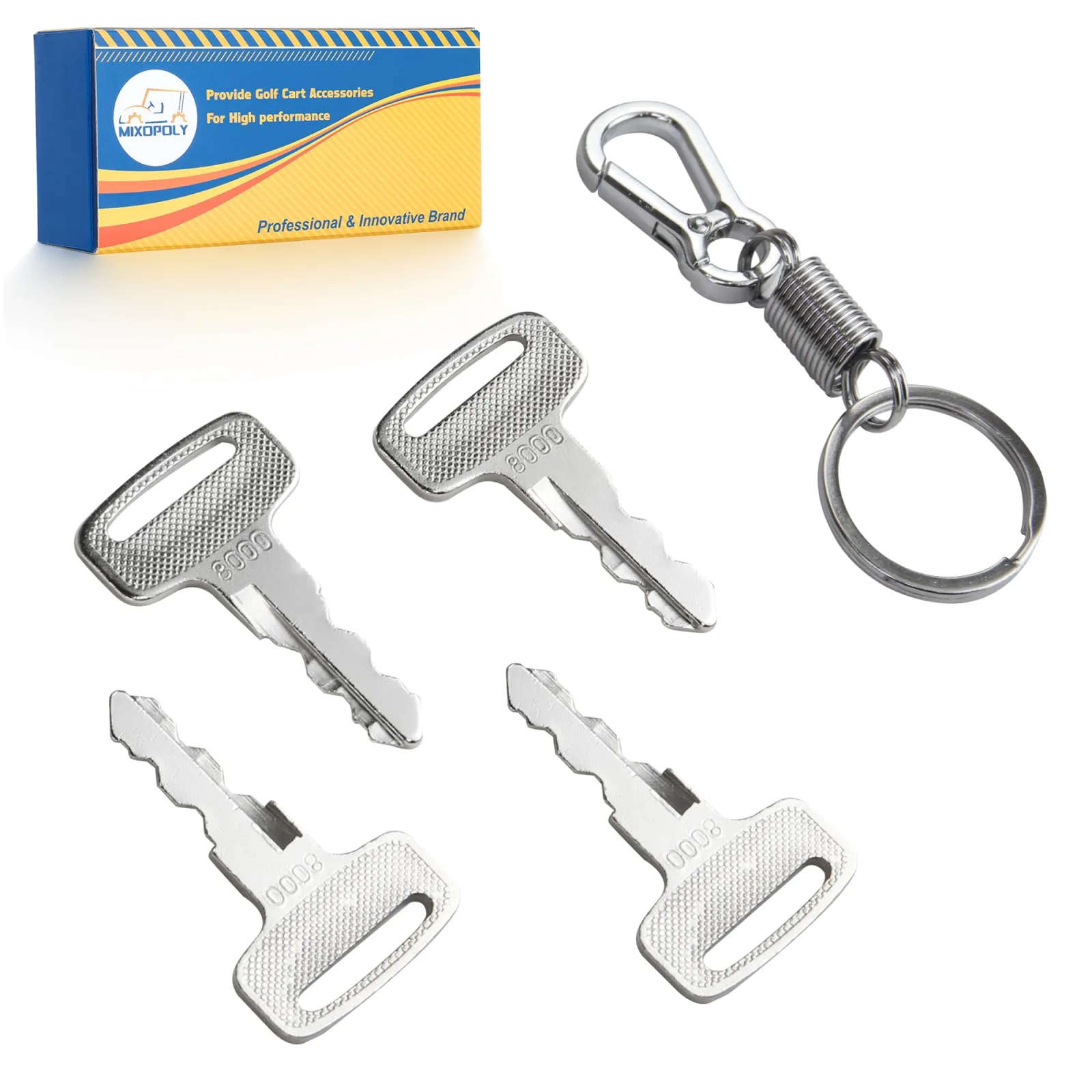 4 Pack Ignition Keys, Golf Cart Keys Replacement for Yamaha G14, G16, G19, G20, G21, G22, G29/Drive Golf Cart, Replace OEM JU2-H2511-00, 8000