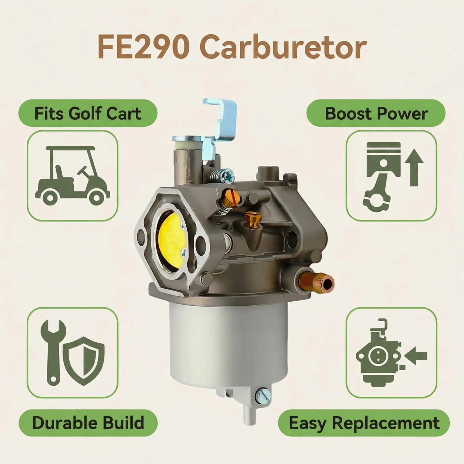 HSXWJ FE290 Carburetor Kit for Club Car Golf Carts image 3