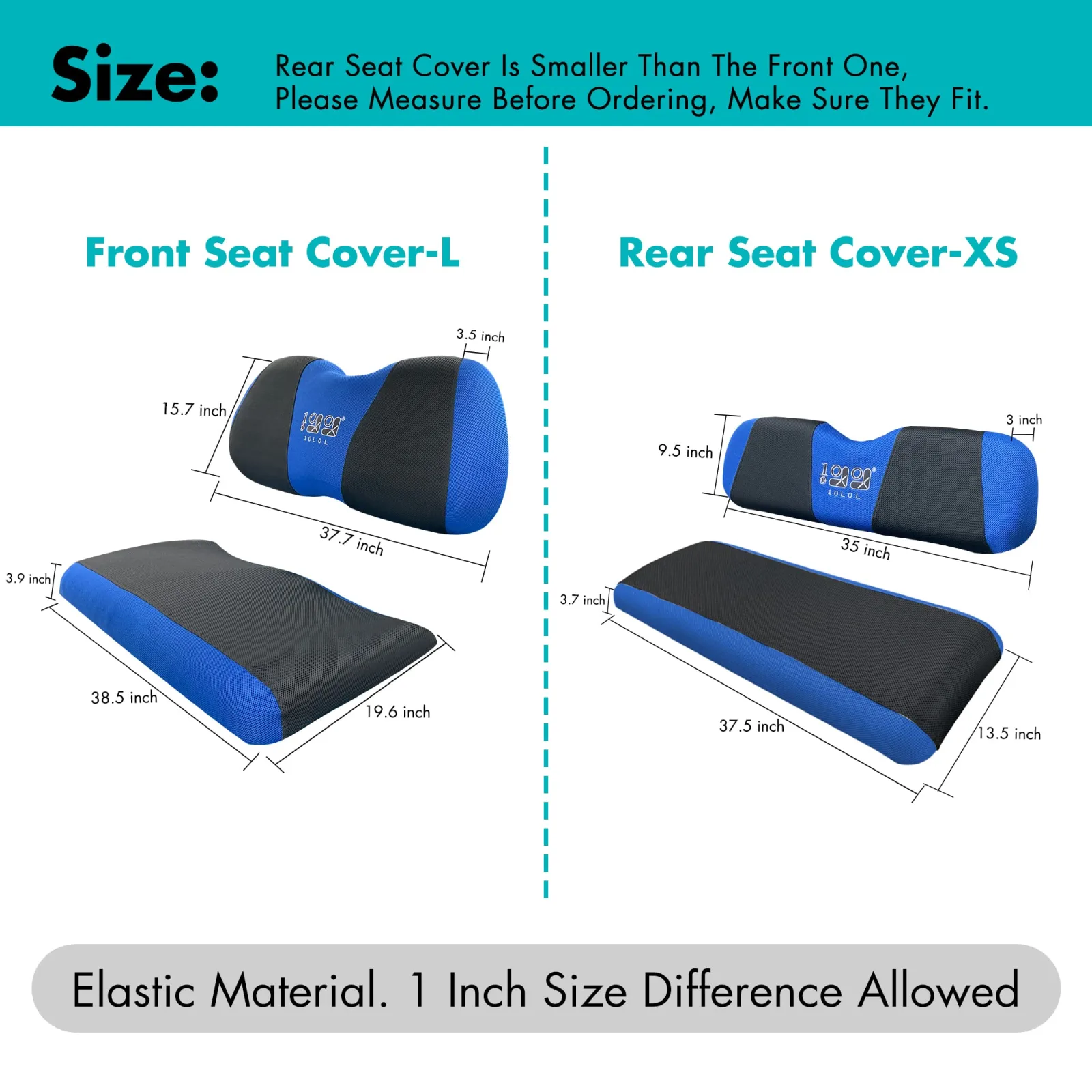 10L0L Golf Cart Front & Rear Seat Covers for Club Car and Yamaha image 3