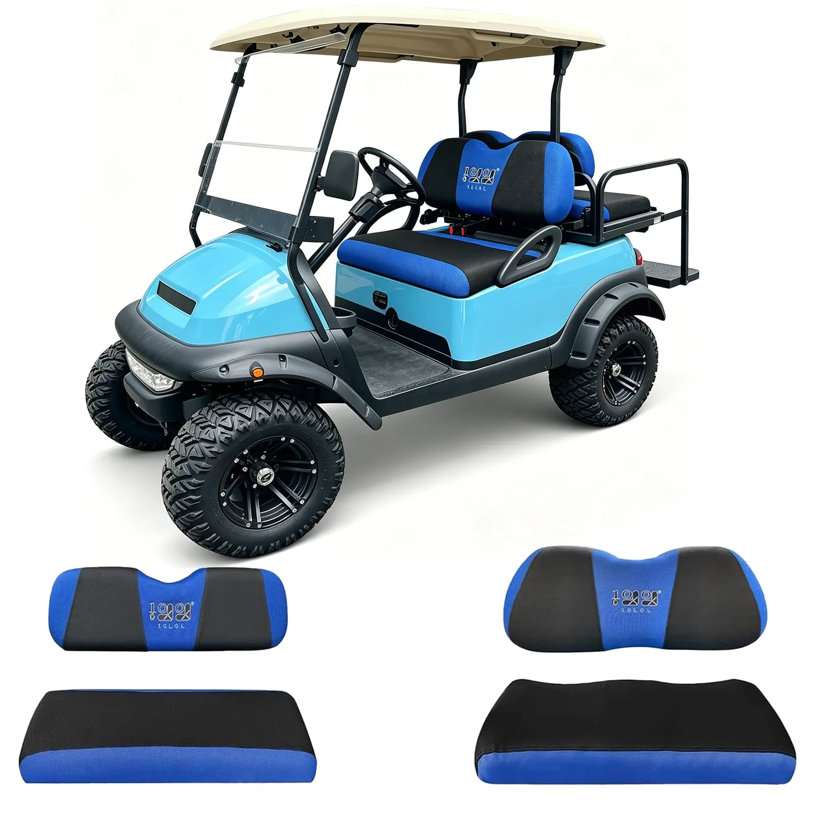 10L0L Golf Cart Front & Rear Seat Covers for Club Car and Yamaha