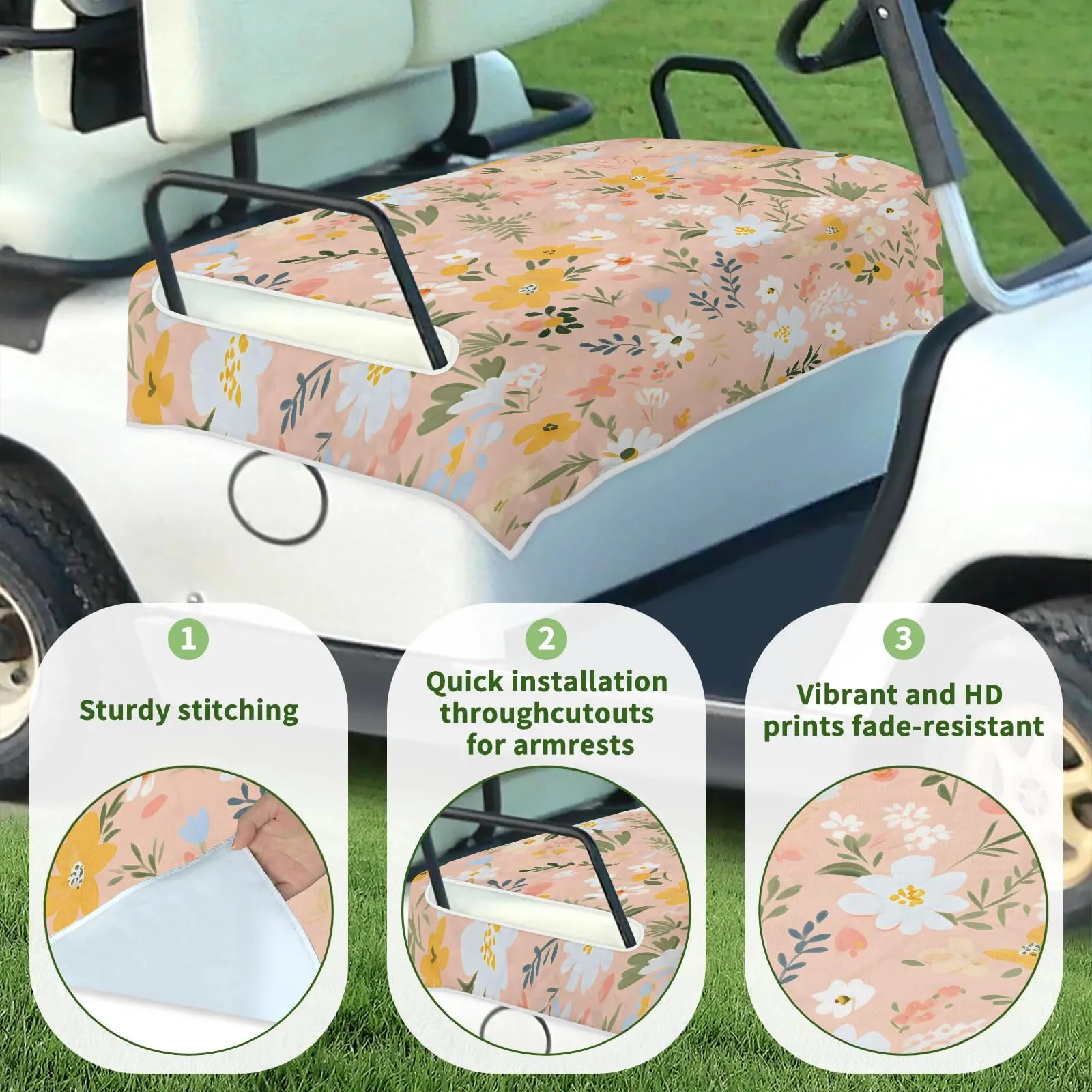 Tiveruda Golf Cart Seat Cover for Double Seats image 3