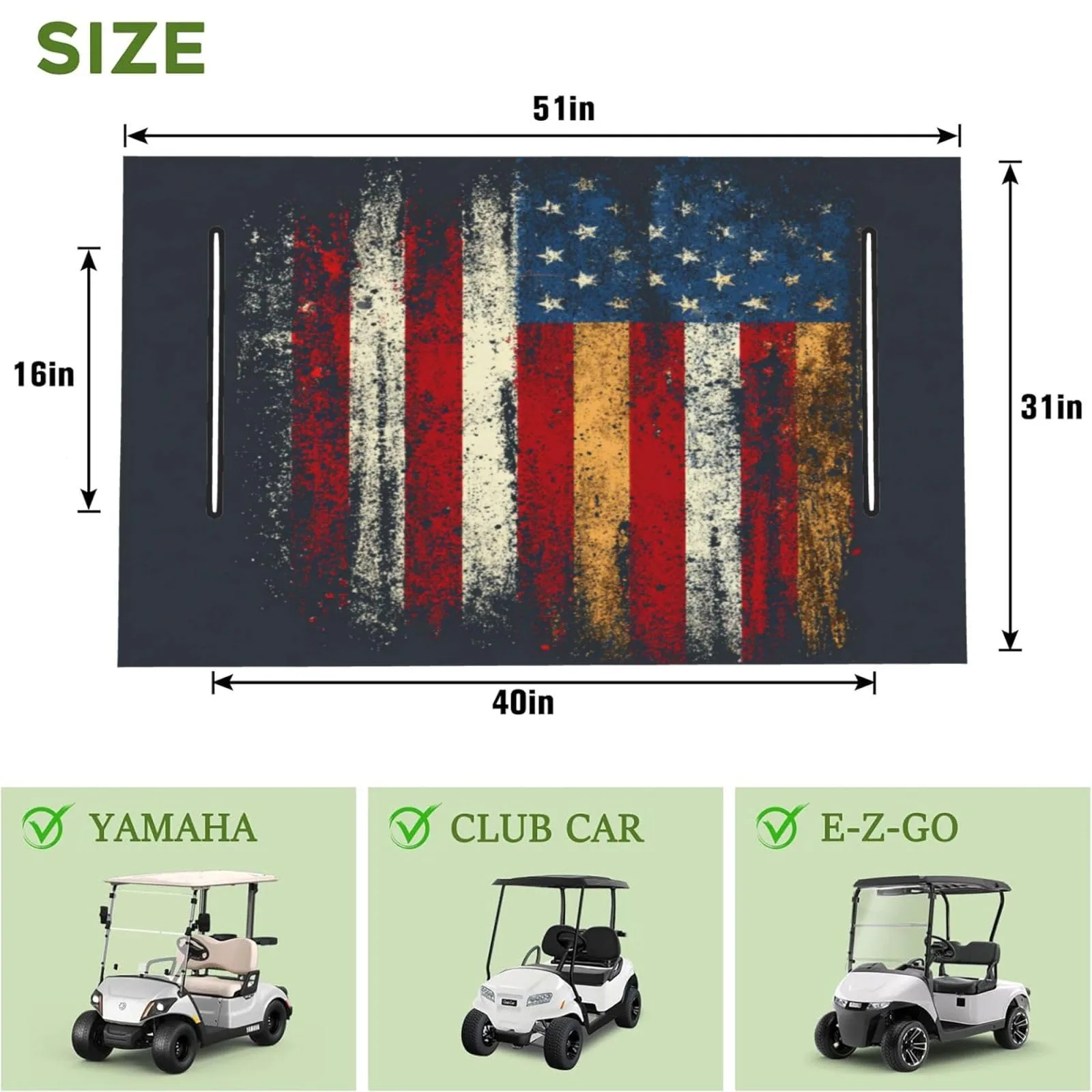 HOYYU American Flag Golf Cart Seat Cover Blanket image 3
